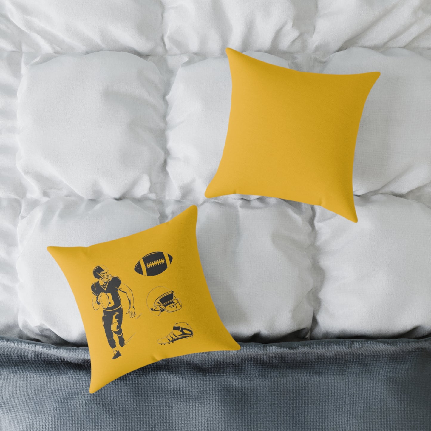 American Football Square Poly Canvas Pillow