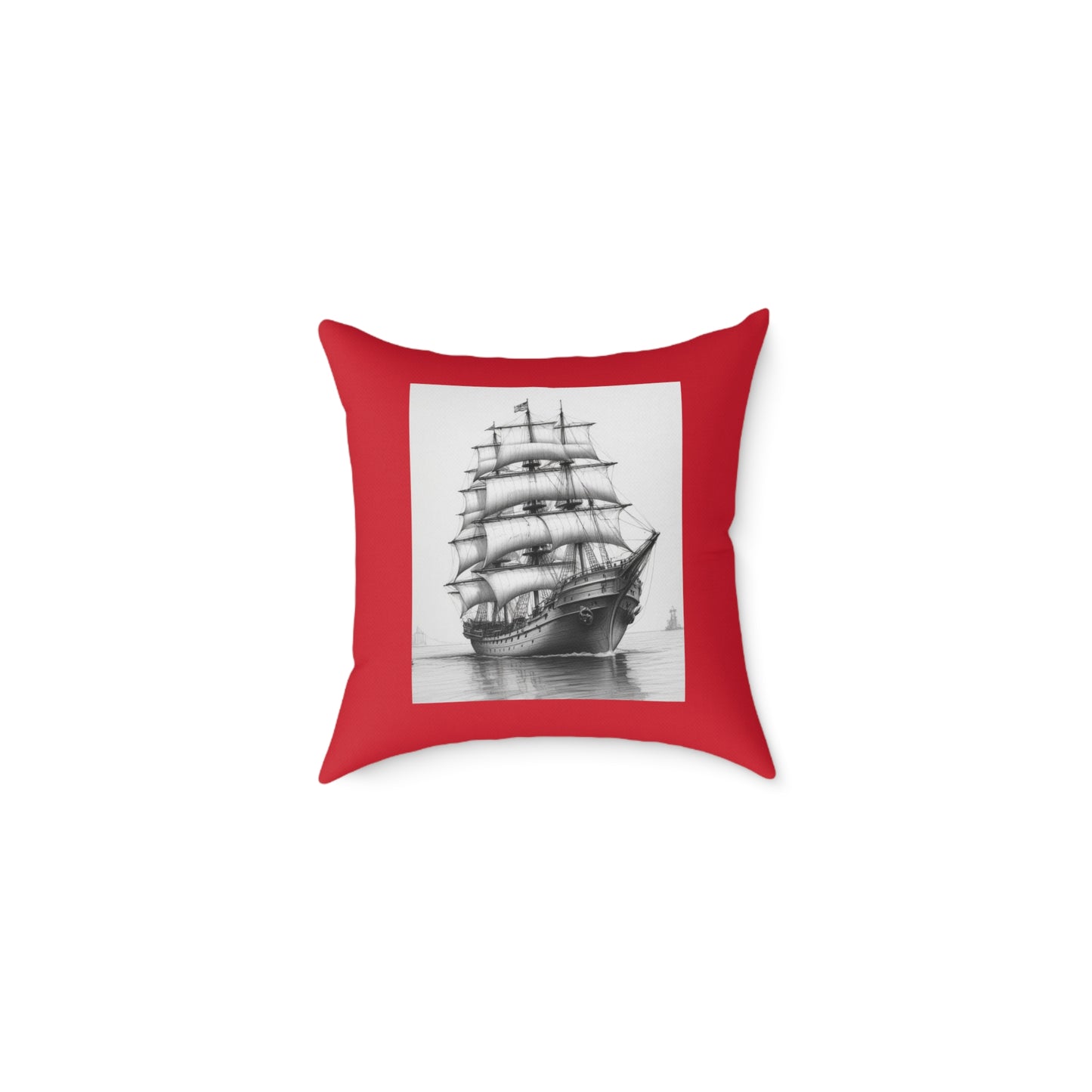 Ship Square Poly Canvas Pillow