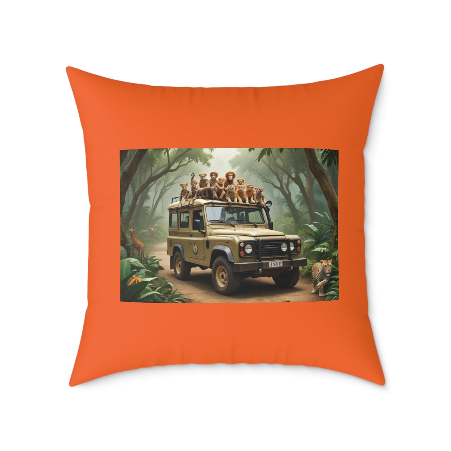 Safari Square Poly Canvas Pillow