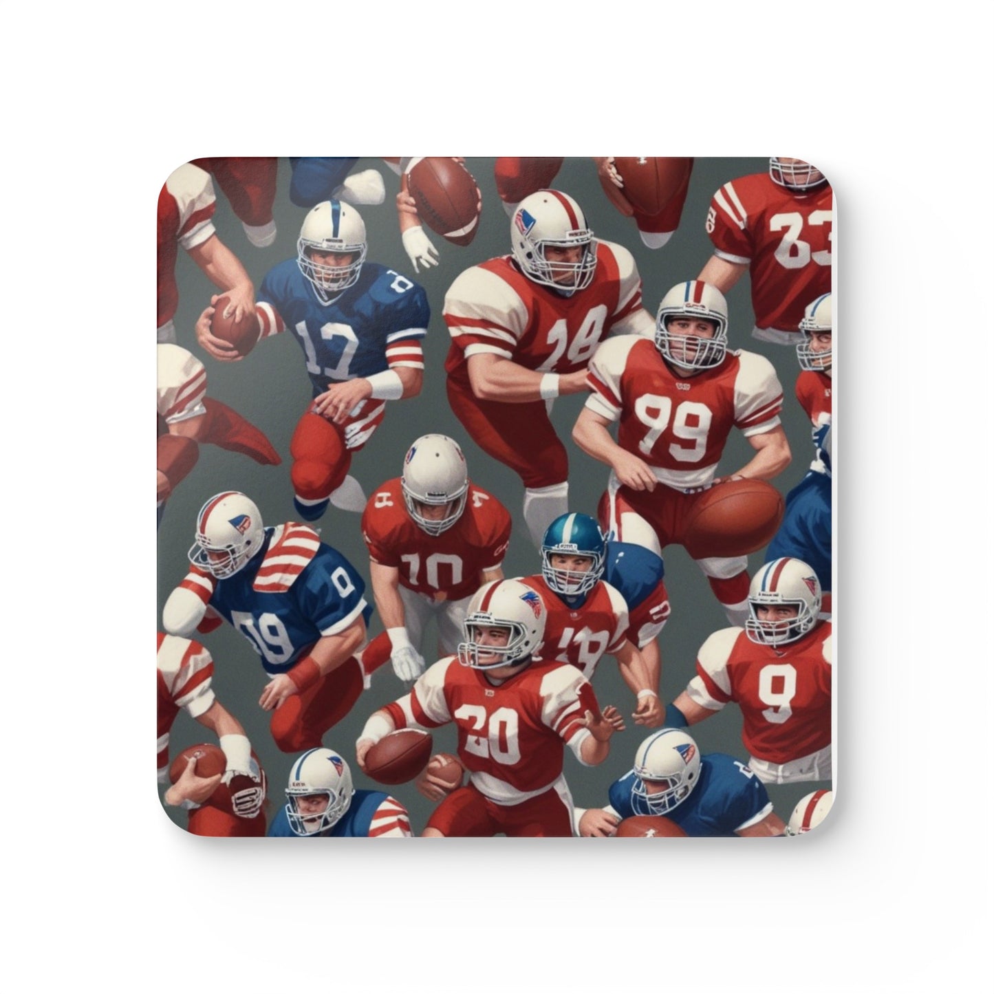 American Football Corkwood Coaster Set