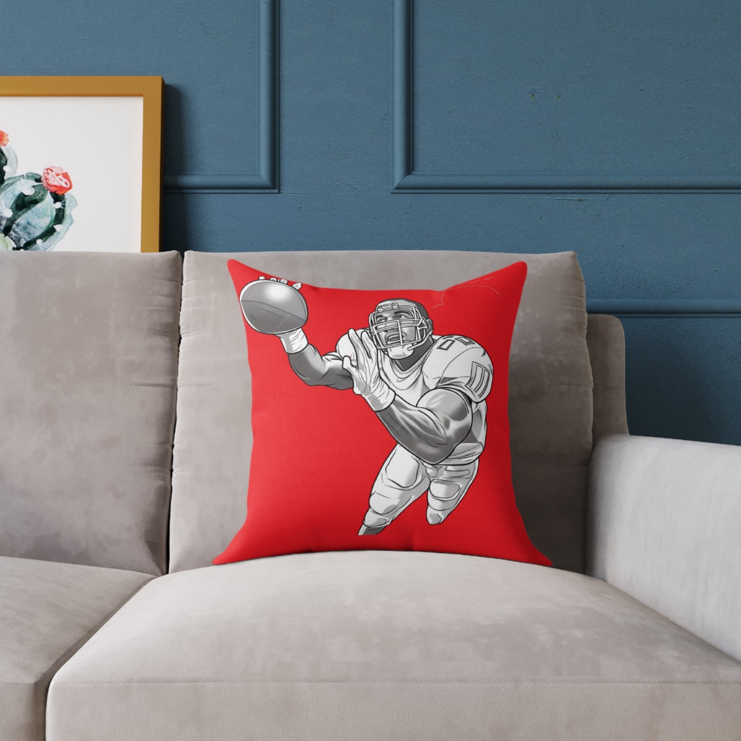 American Football Square Poly Canvas Pillow