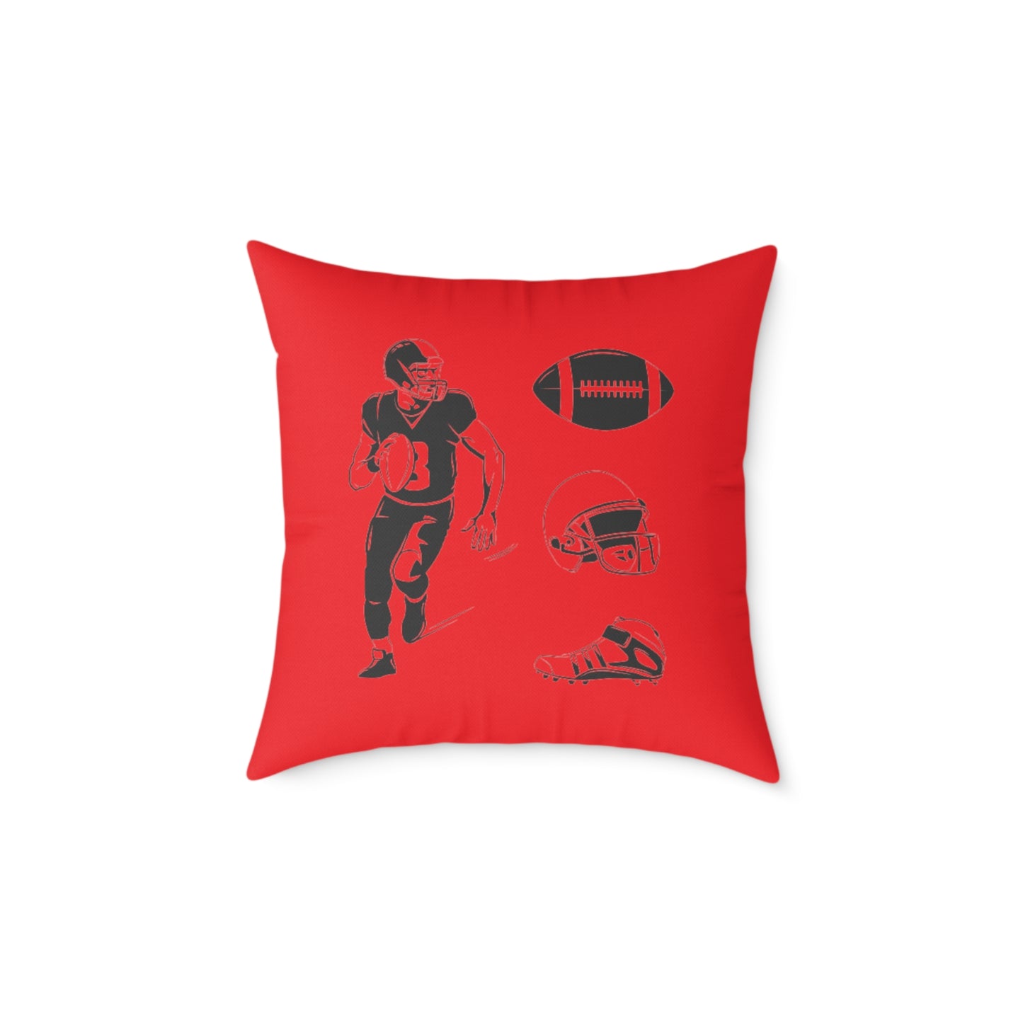American Football Square Poly Canvas Pillow