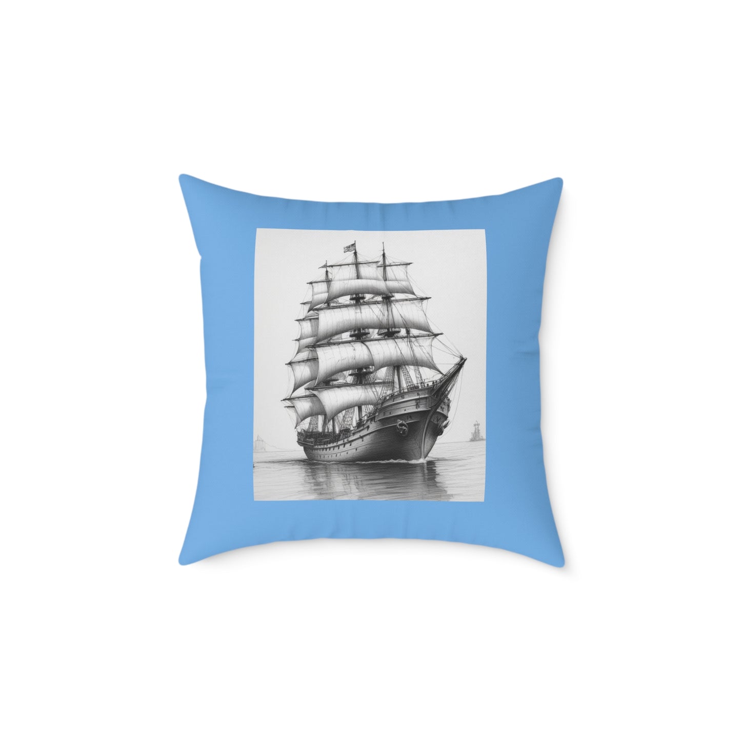 Ship Square Poly Canvas Pillow