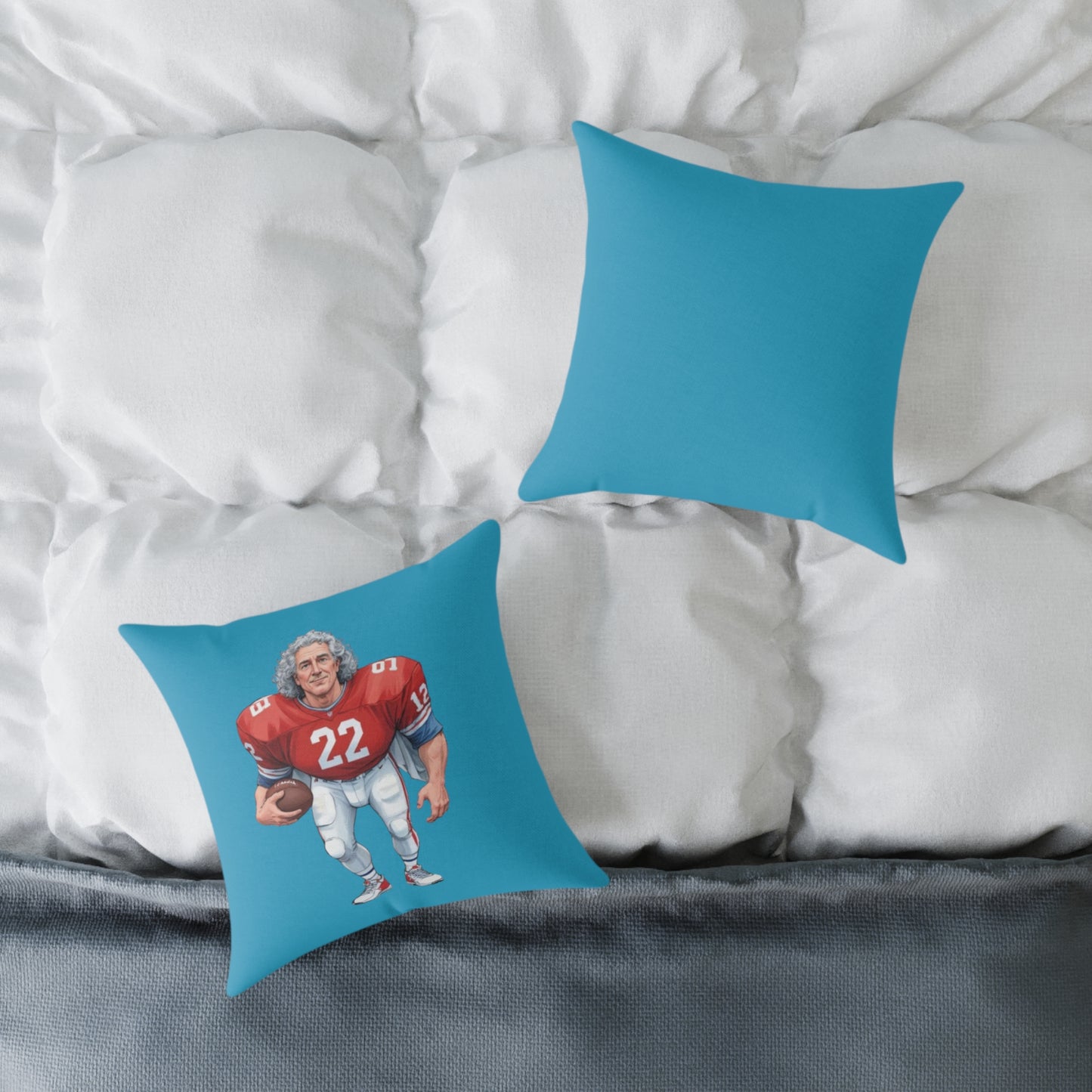 American Football Square Poly Canvas Pillow