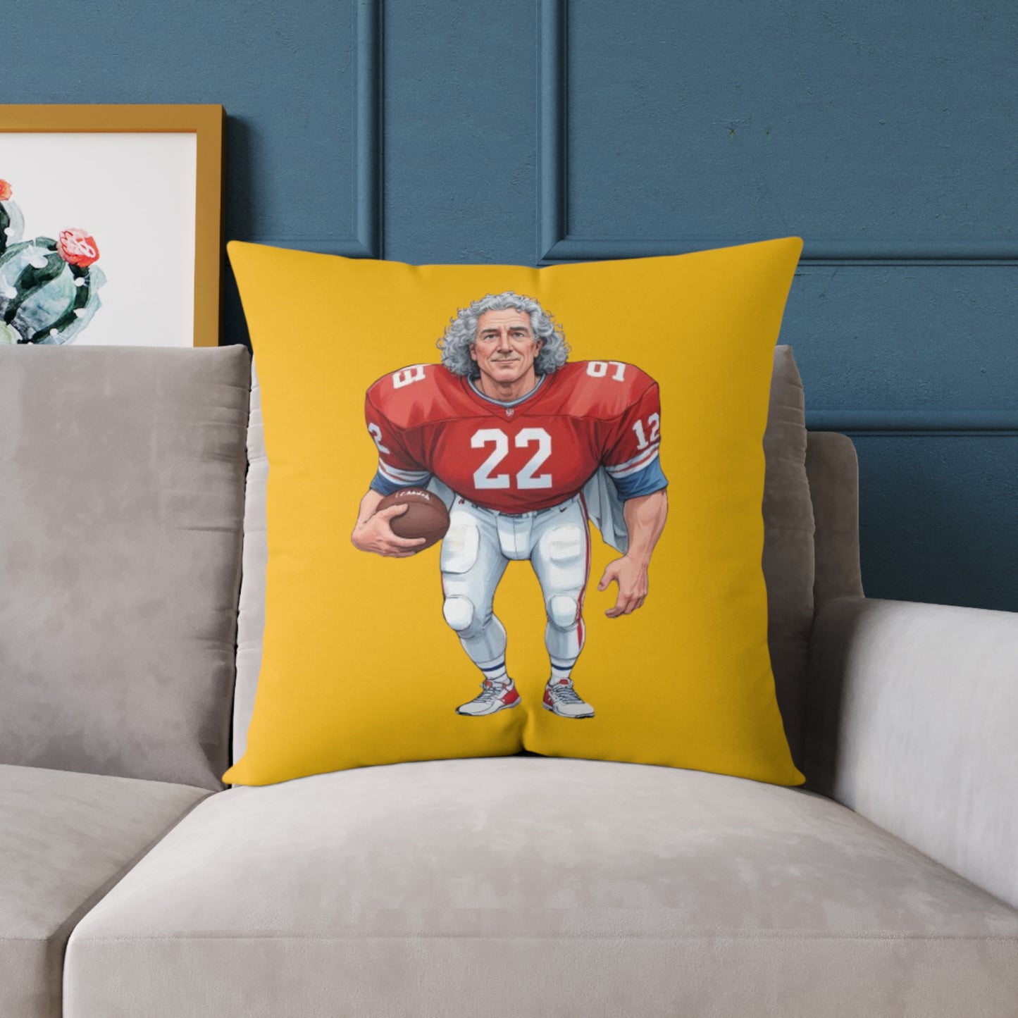 American Football Square Poly Canvas Pillow