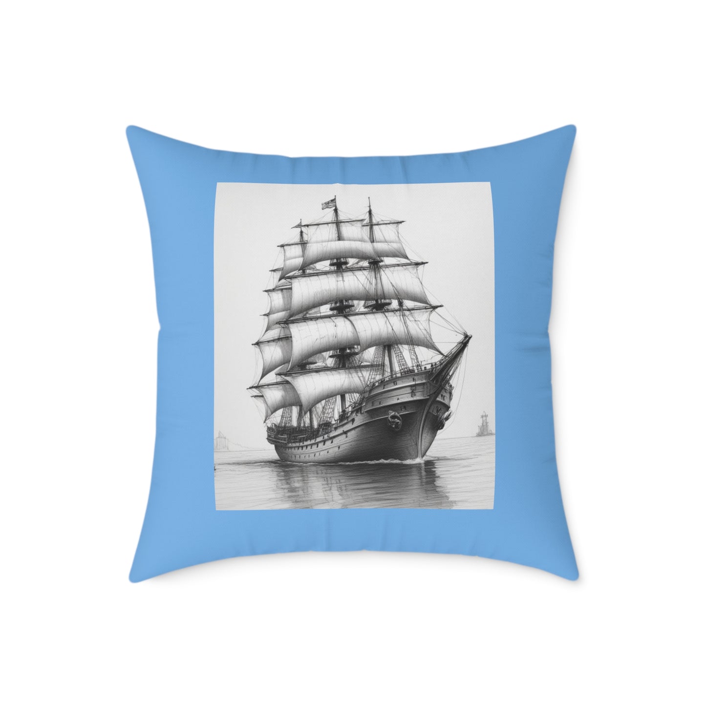 Ship Square Poly Canvas Pillow