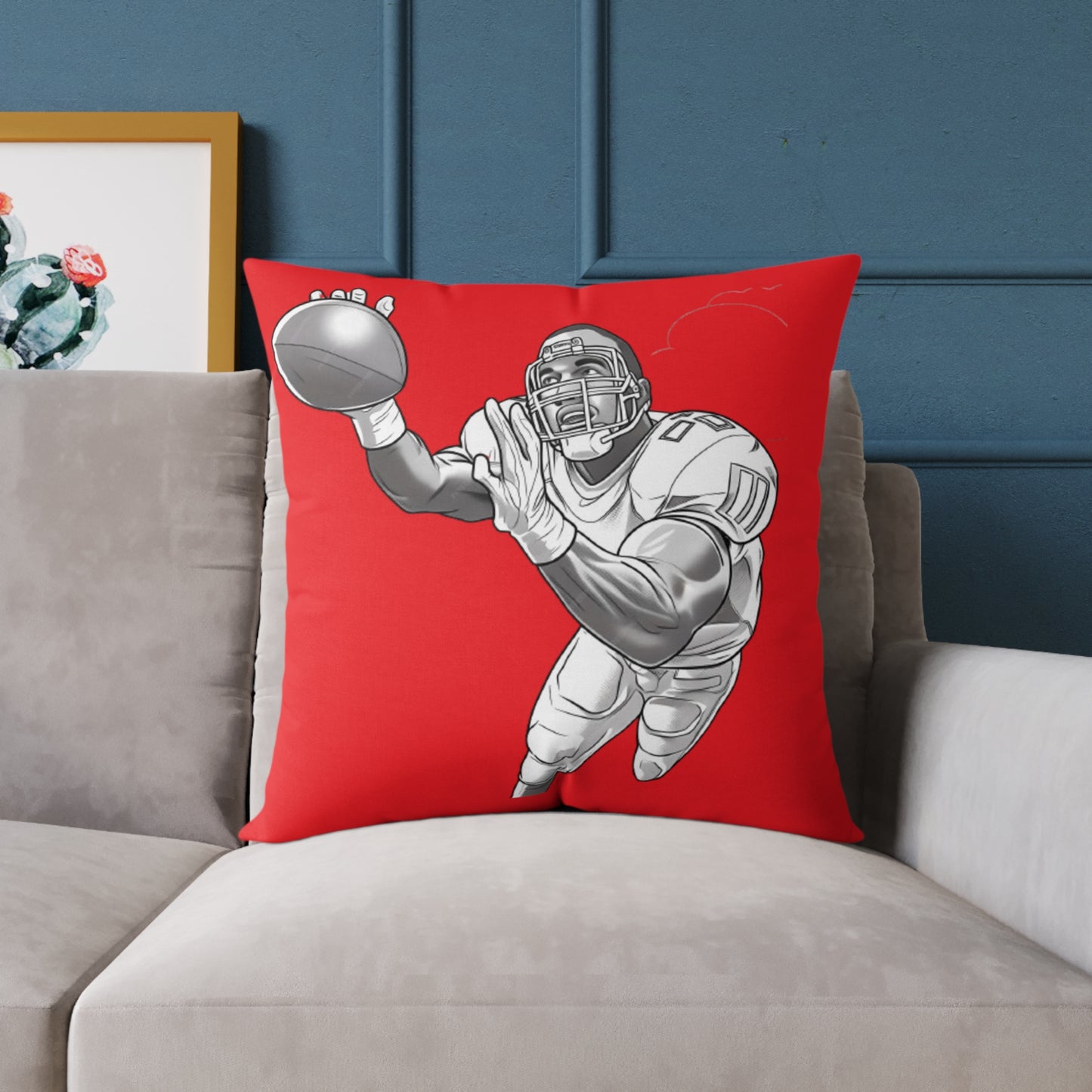 American Football Square Poly Canvas Pillow