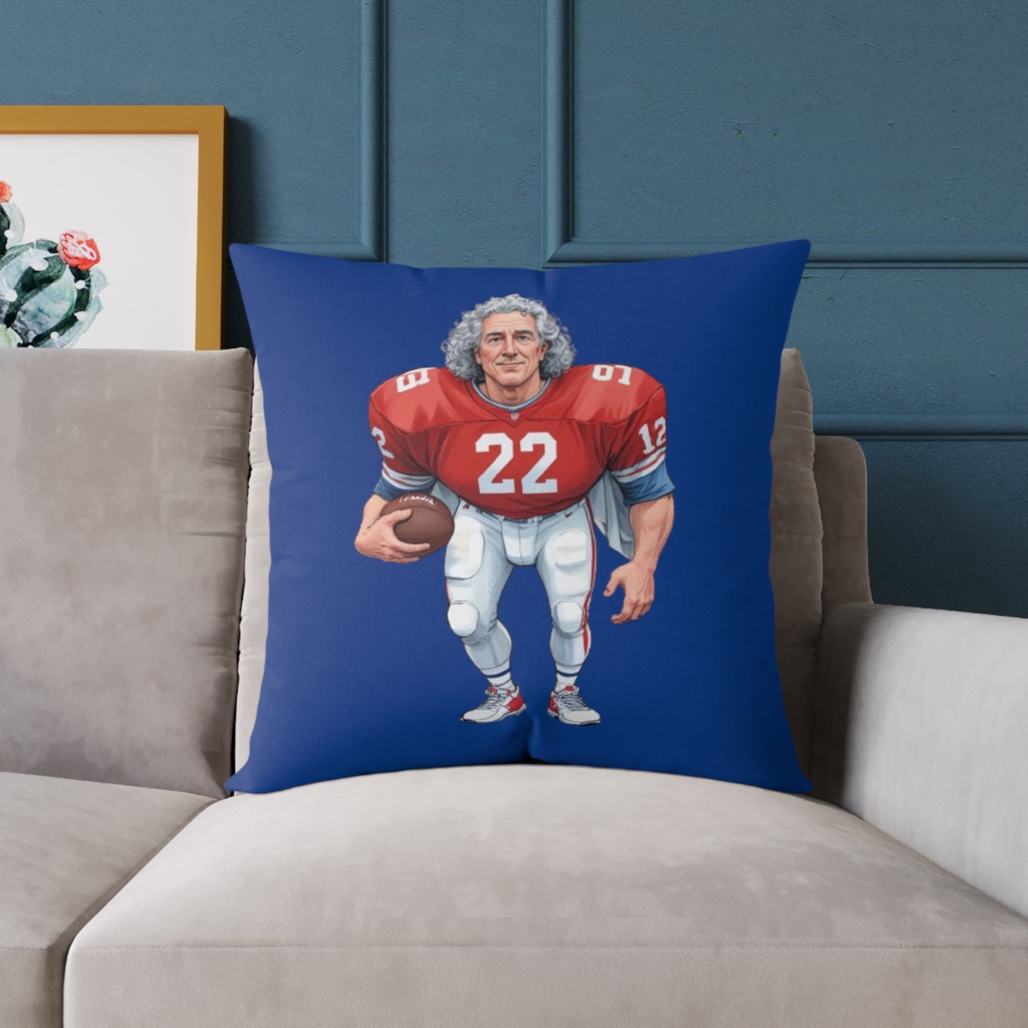 American Football Square Poly Canvas Pillow