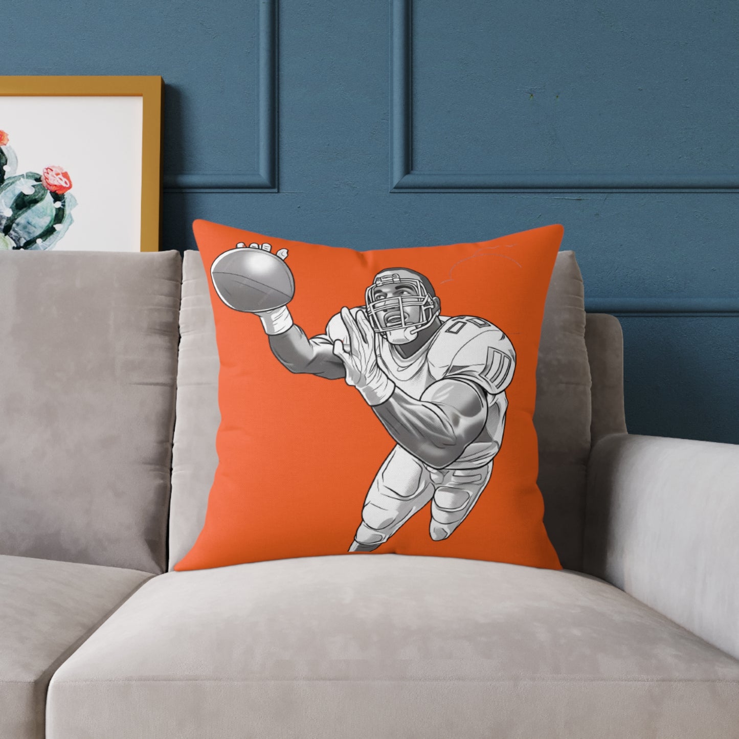 American Football Square Poly Canvas Pillow