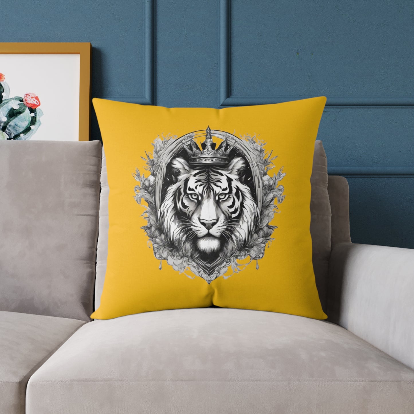 Tiger Square Poly Canvas Pillow