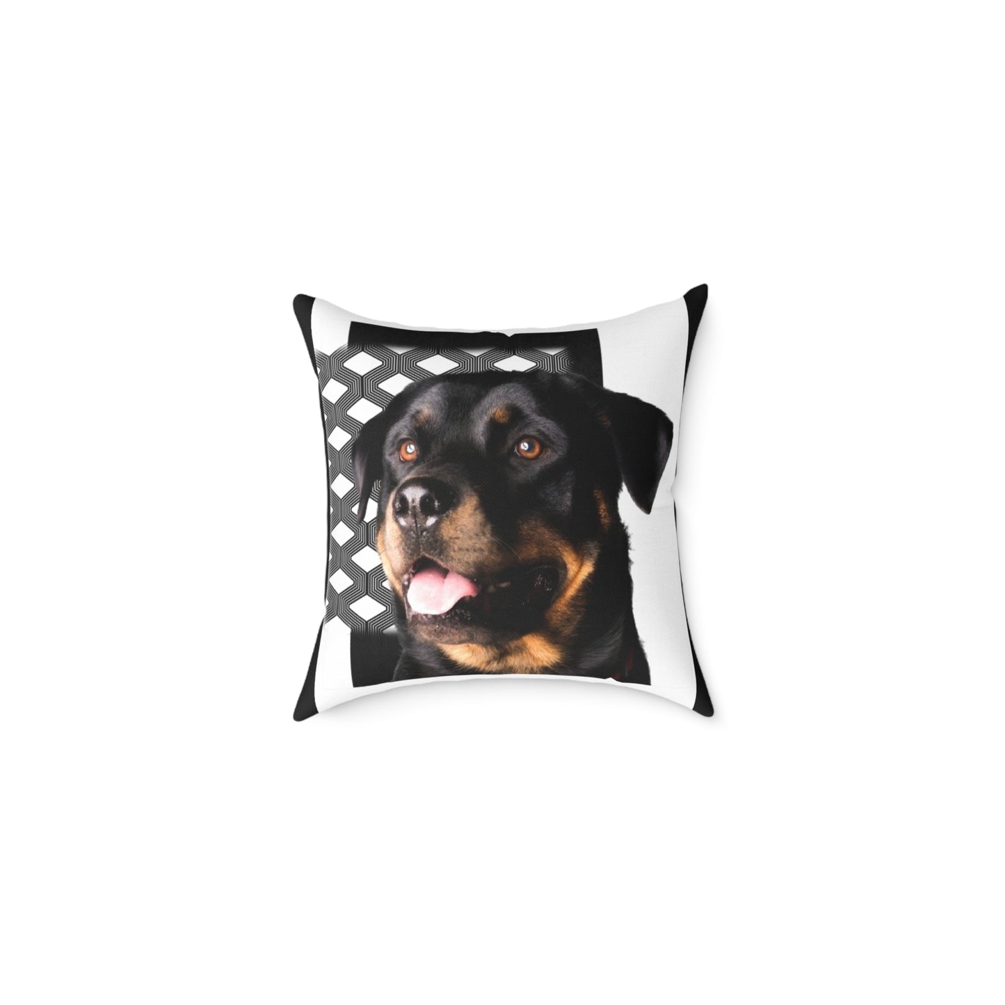 Rottweiller Square Poly Canvas Pillow