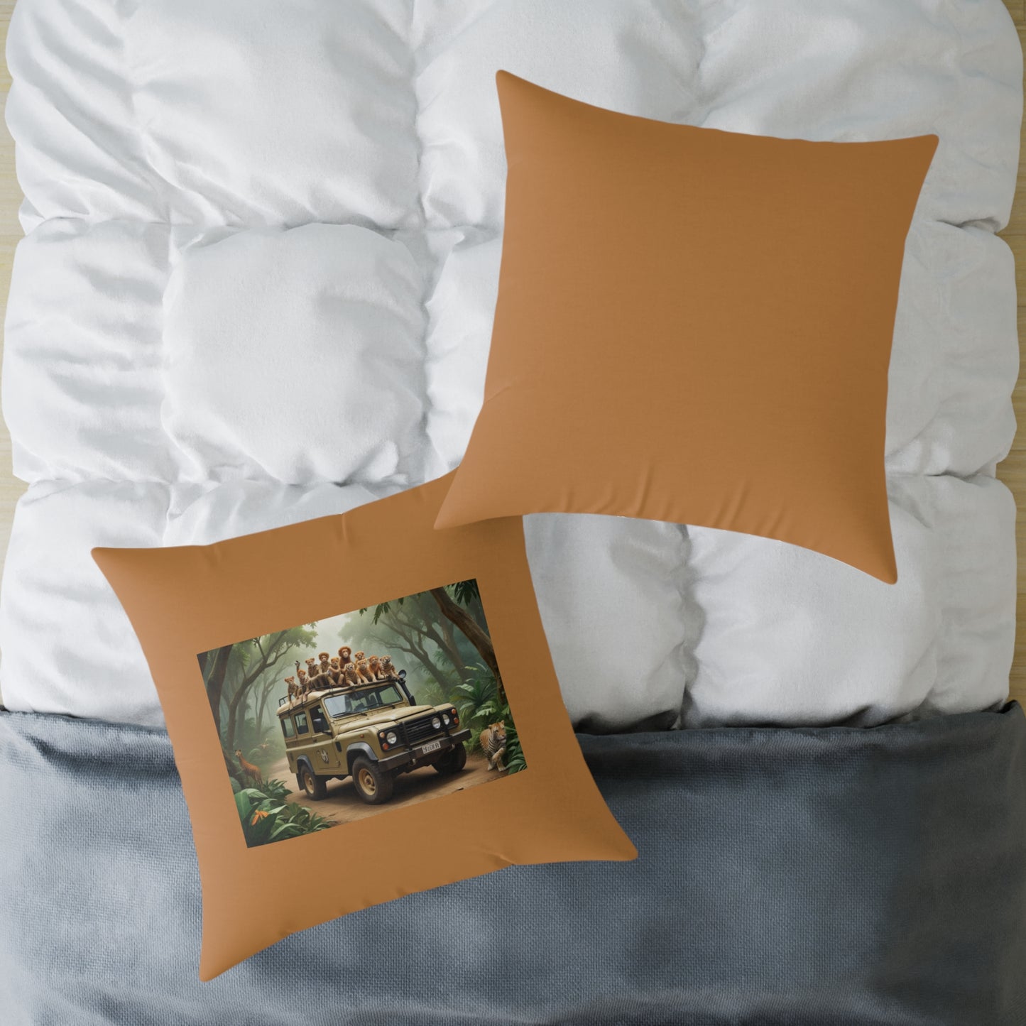 Safari Square Poly Canvas Pillow