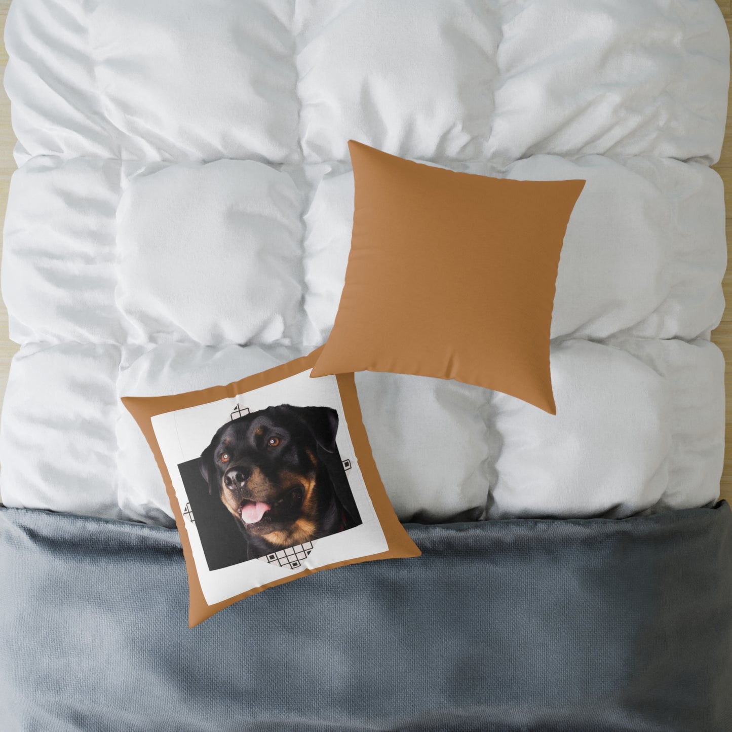 Rottweiller Square Poly Canvas Pillow