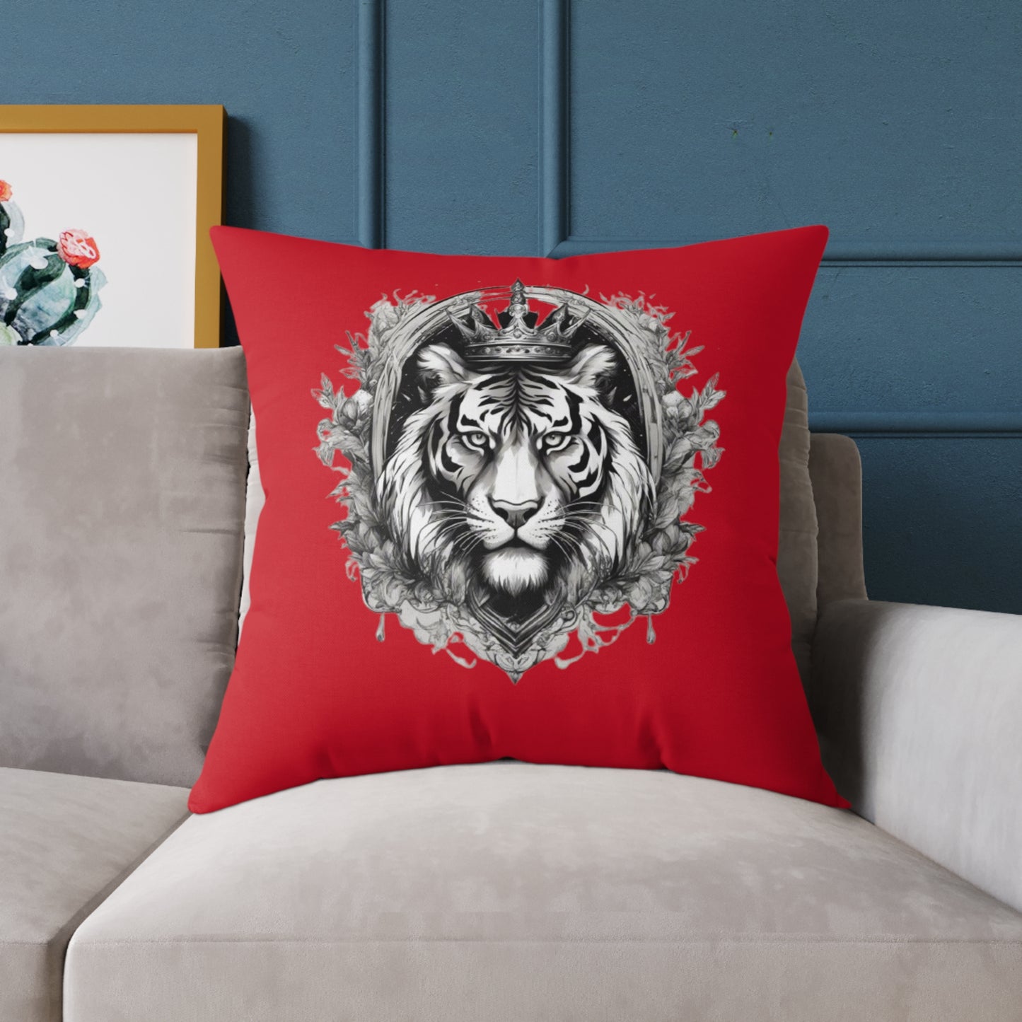 Tiger Square Poly Canvas Pillow