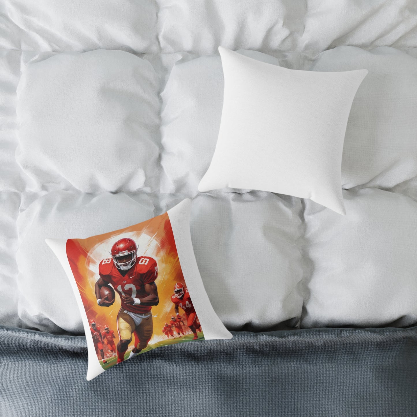 American Football Square Poly Canvas Pillow
