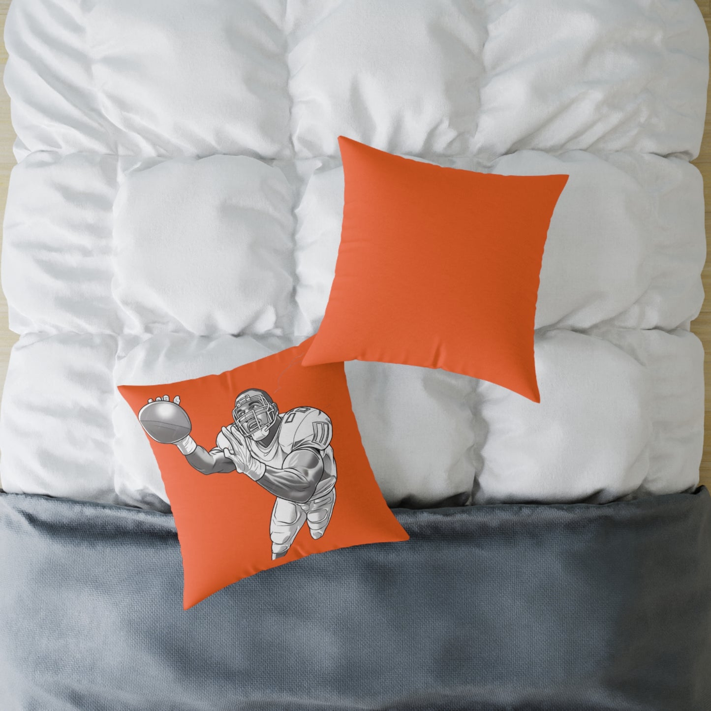 American Football Square Poly Canvas Pillow