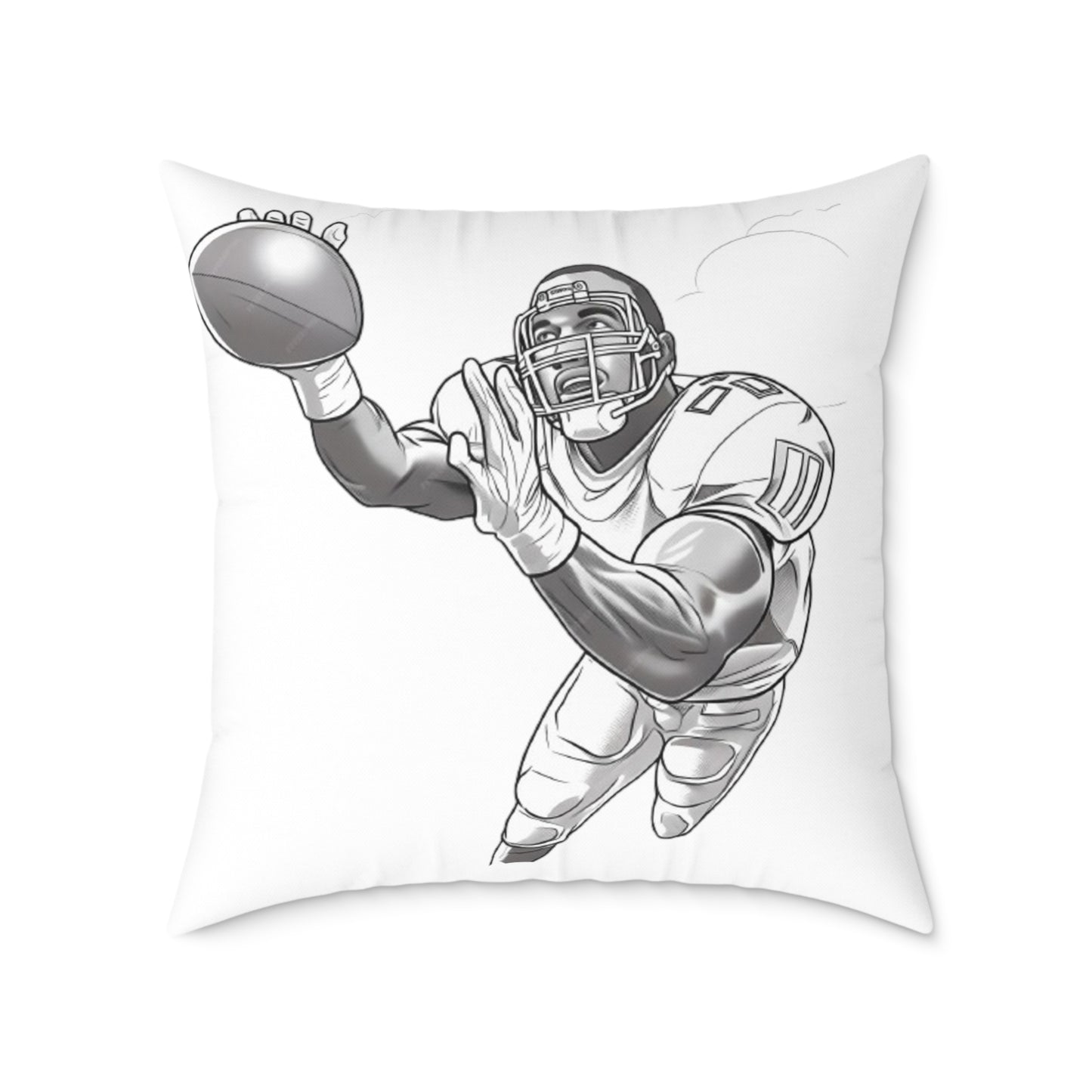 American Football Square Poly Canvas Pillow