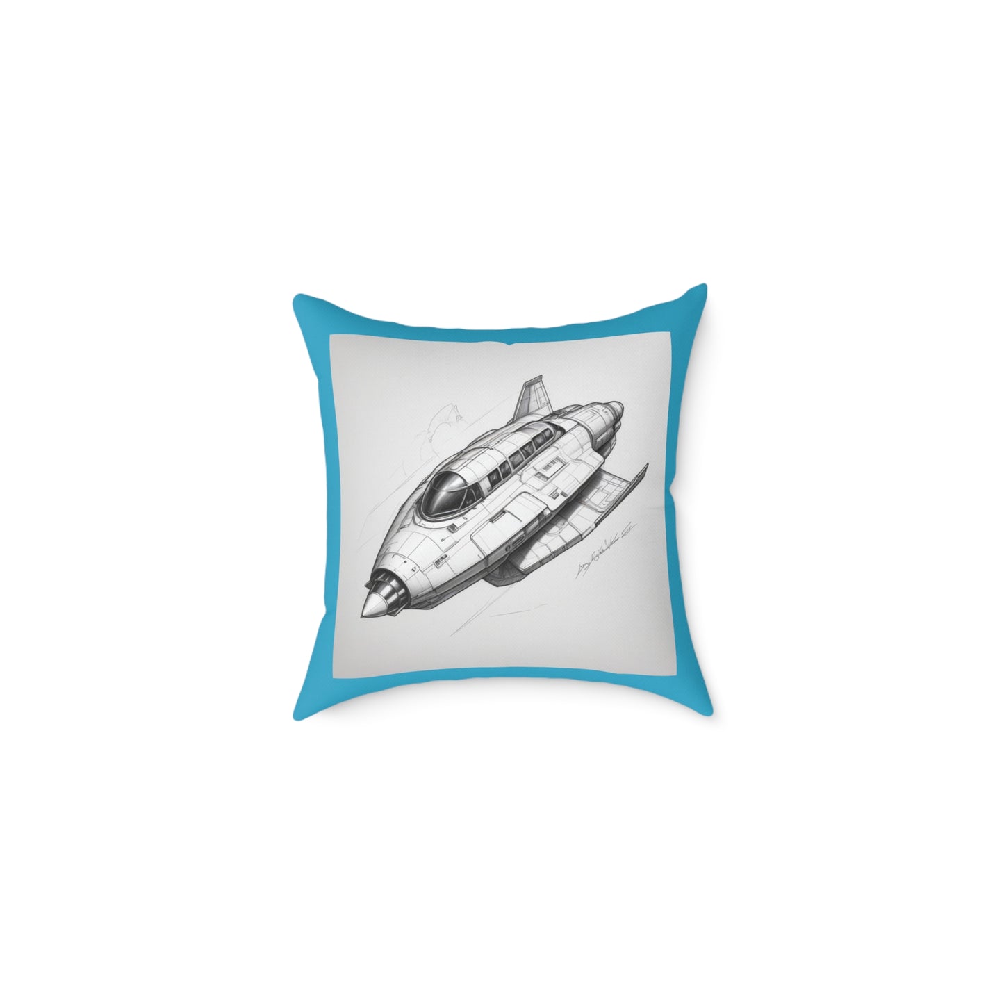 Spacecraft Square Poly Canvas Pillow