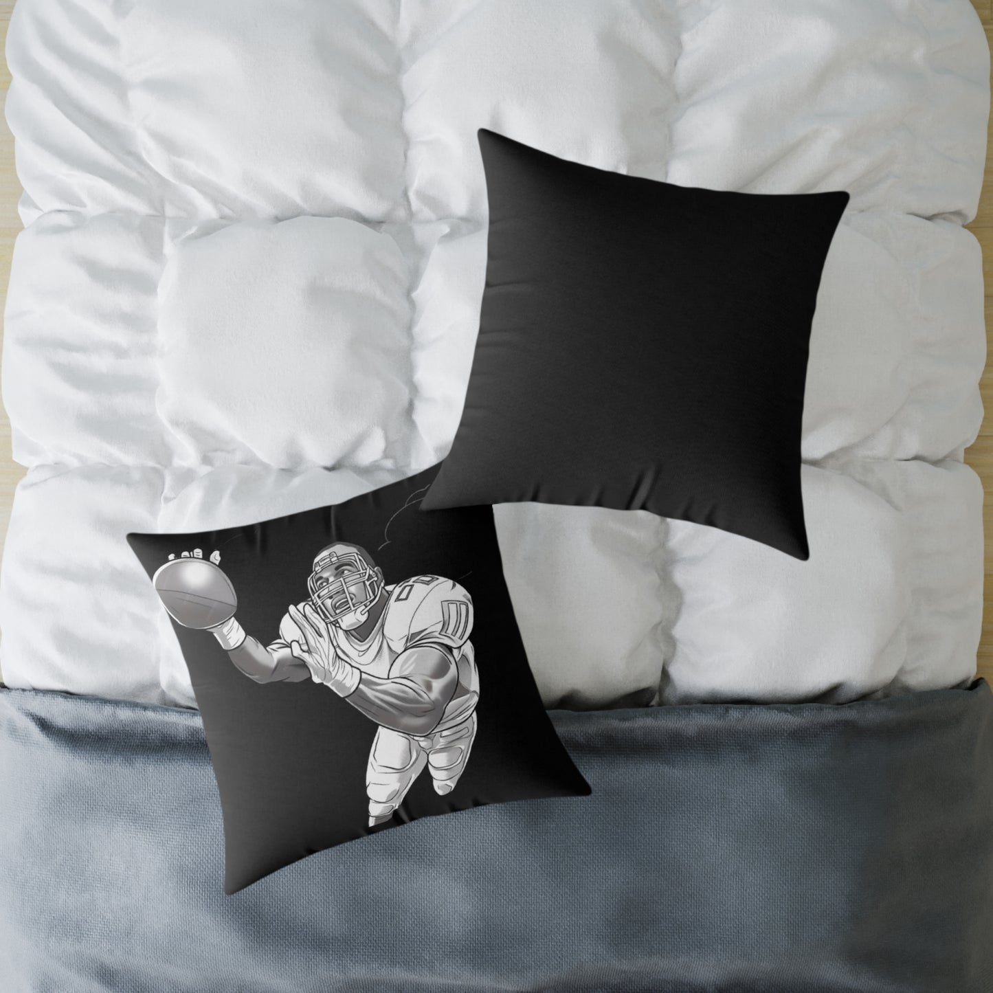 American Football Square Poly Canvas Pillow