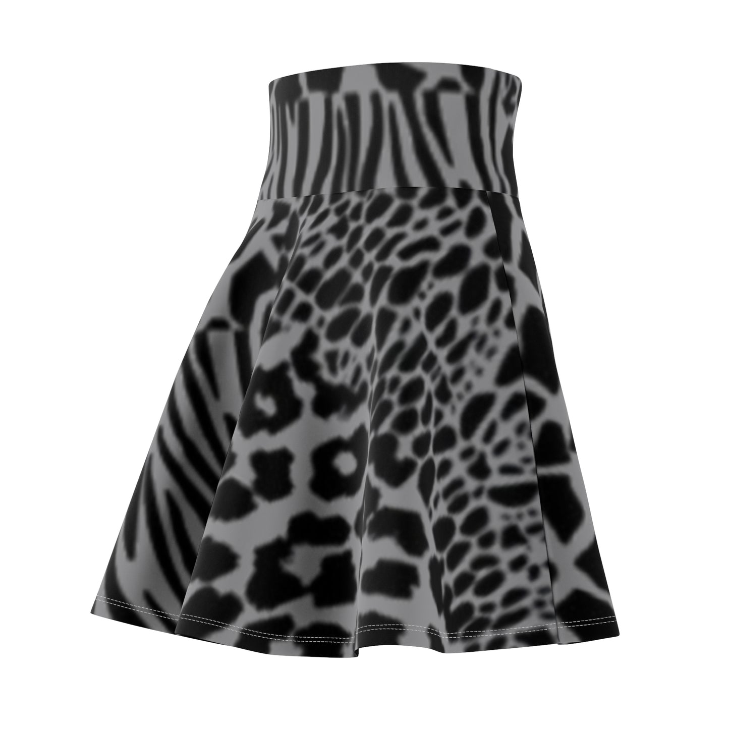 Zebra Print Women's Skater Skirt - Boho Chic Style for Spring & Summer