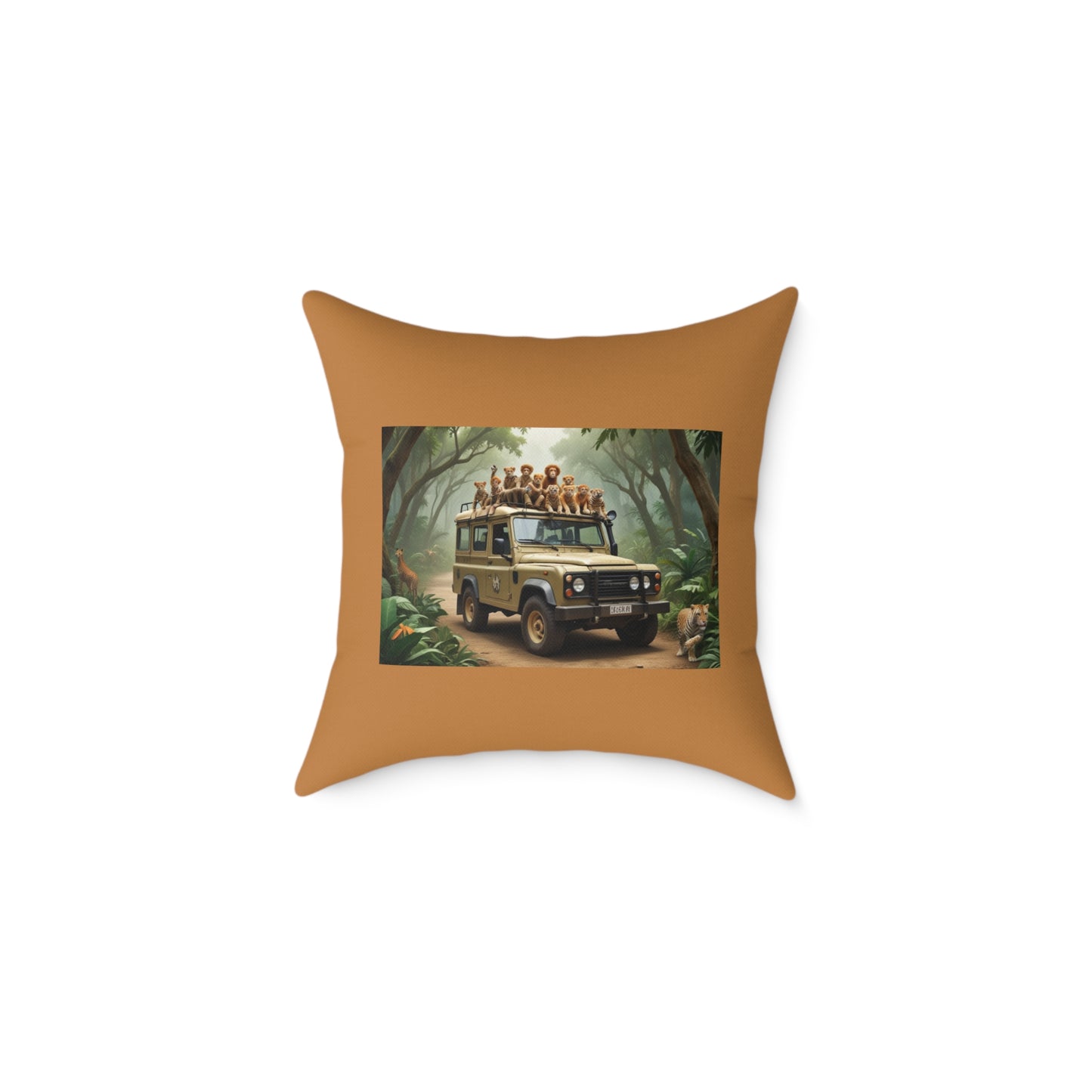 Safari Square Poly Canvas Pillow