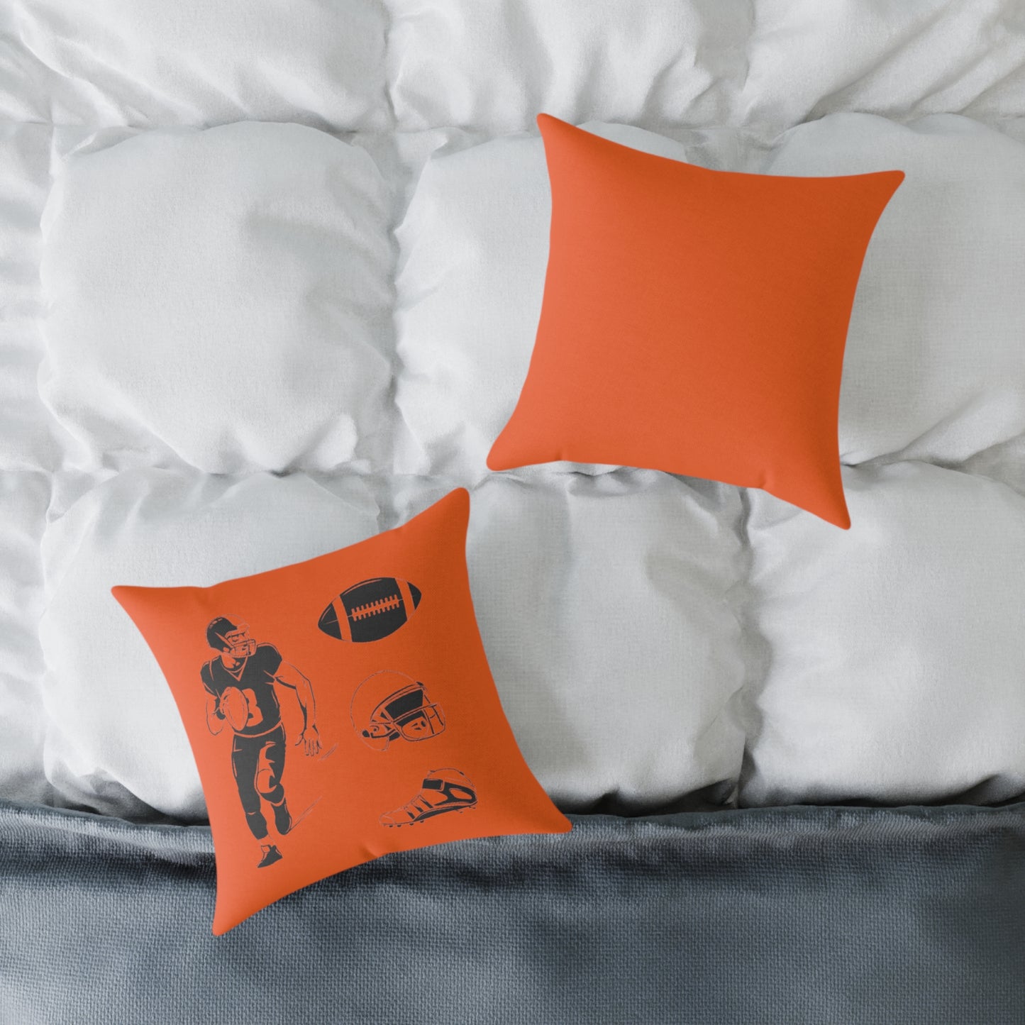 American Football Square Poly Canvas Pillow