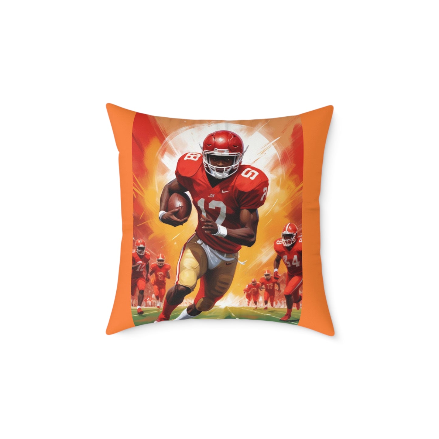 American Football Square Poly Canvas Pillow