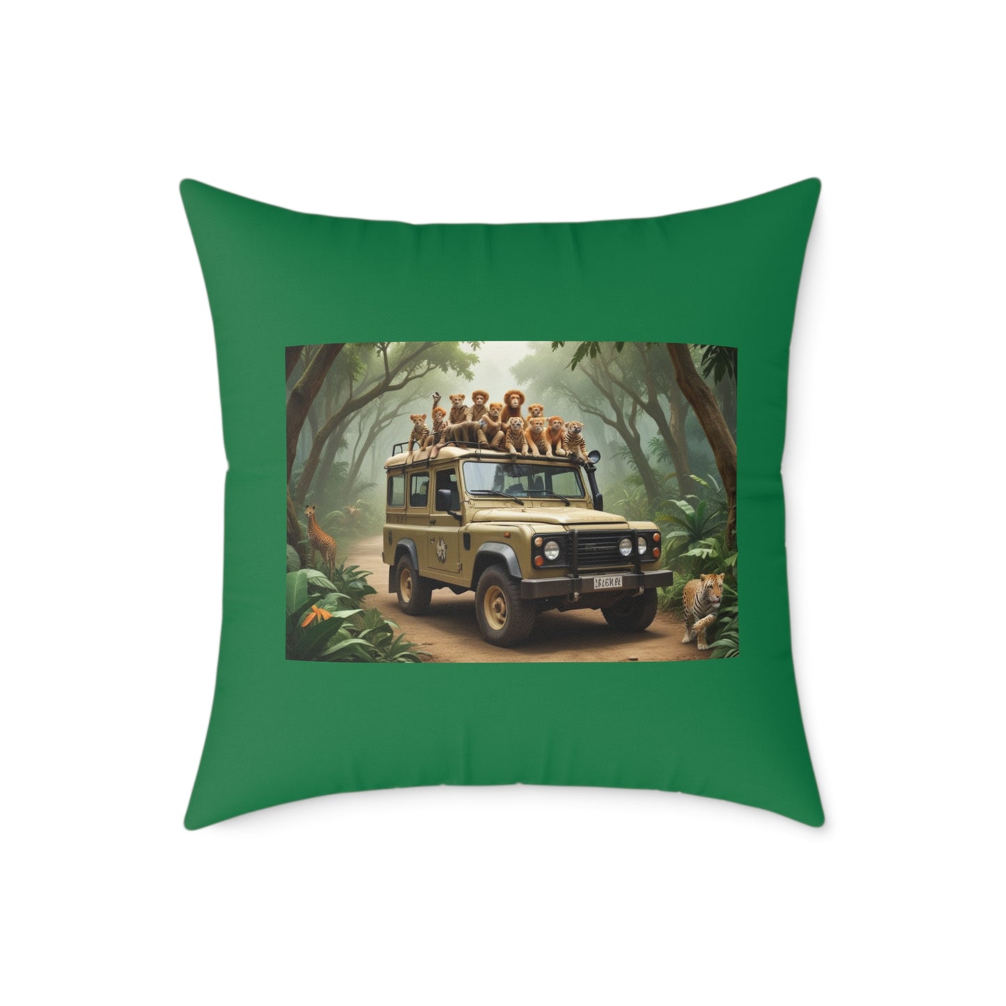 Safari Square Poly Canvas Pillow