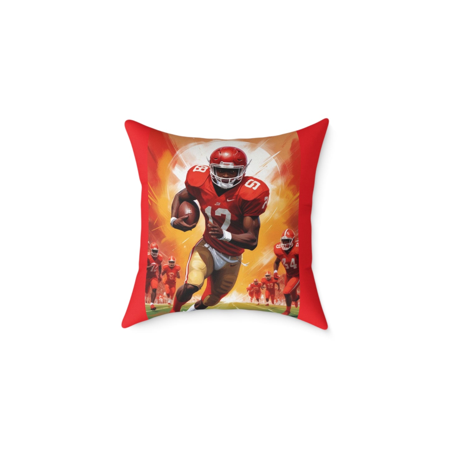American Football Square Poly Canvas Pillow