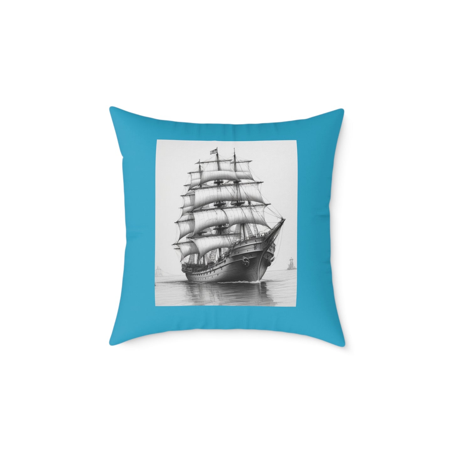 Ship Square Poly Canvas Pillow