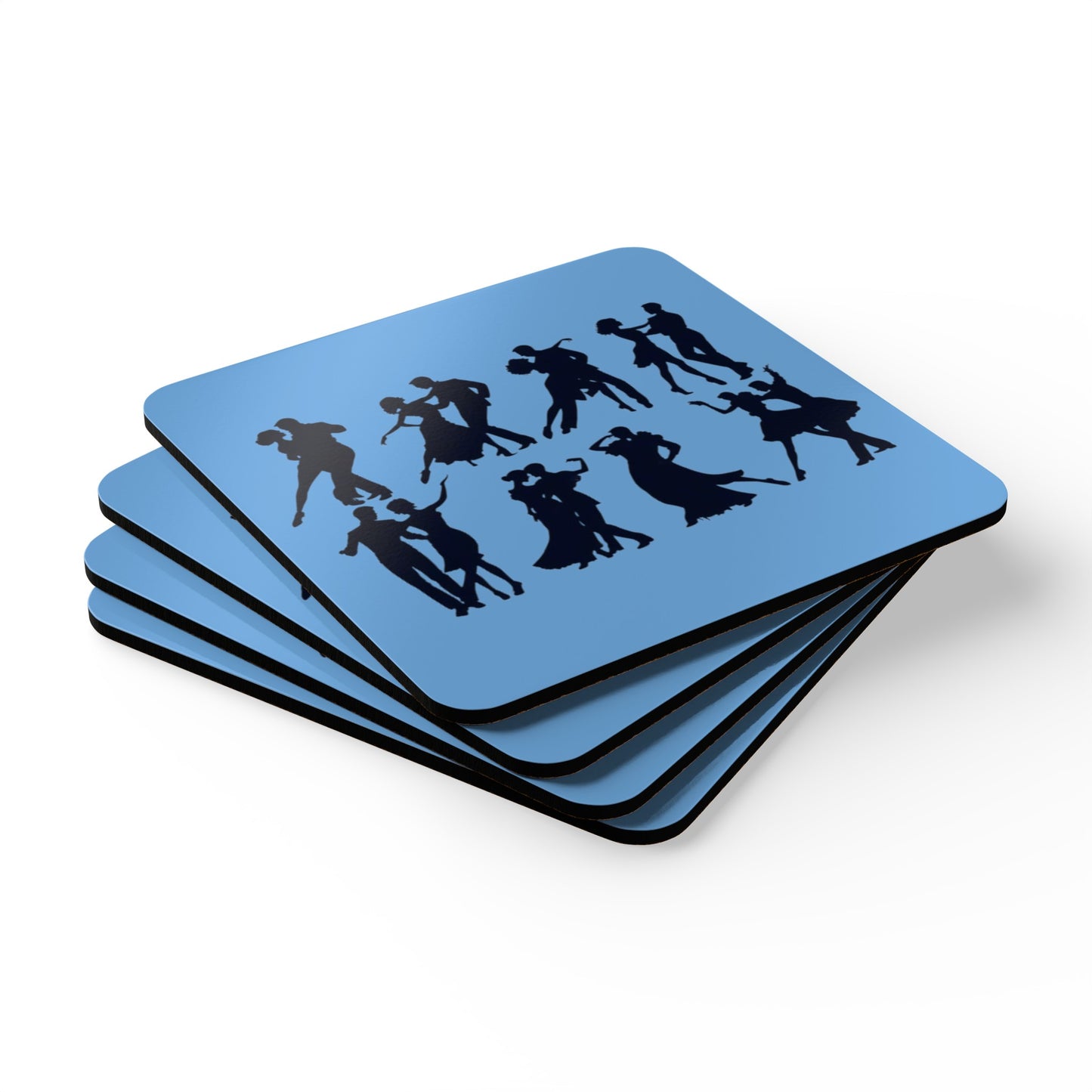 Ice Skating Corkwood Coaster Set