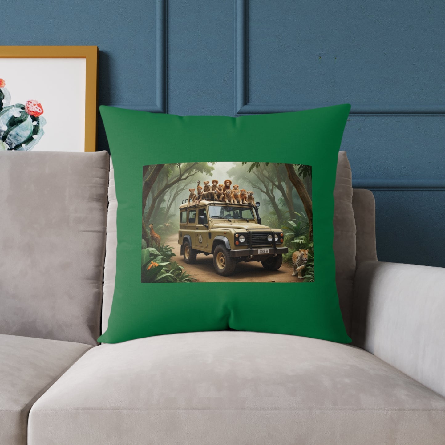 Safari Square Poly Canvas Pillow