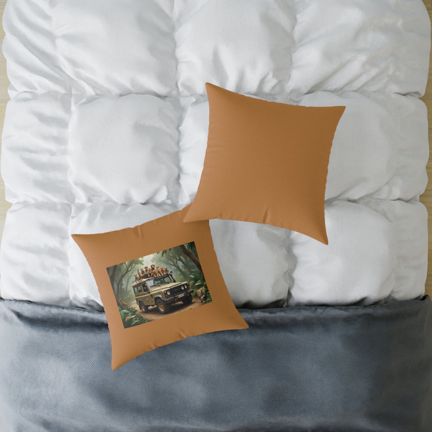 Safari Square Poly Canvas Pillow