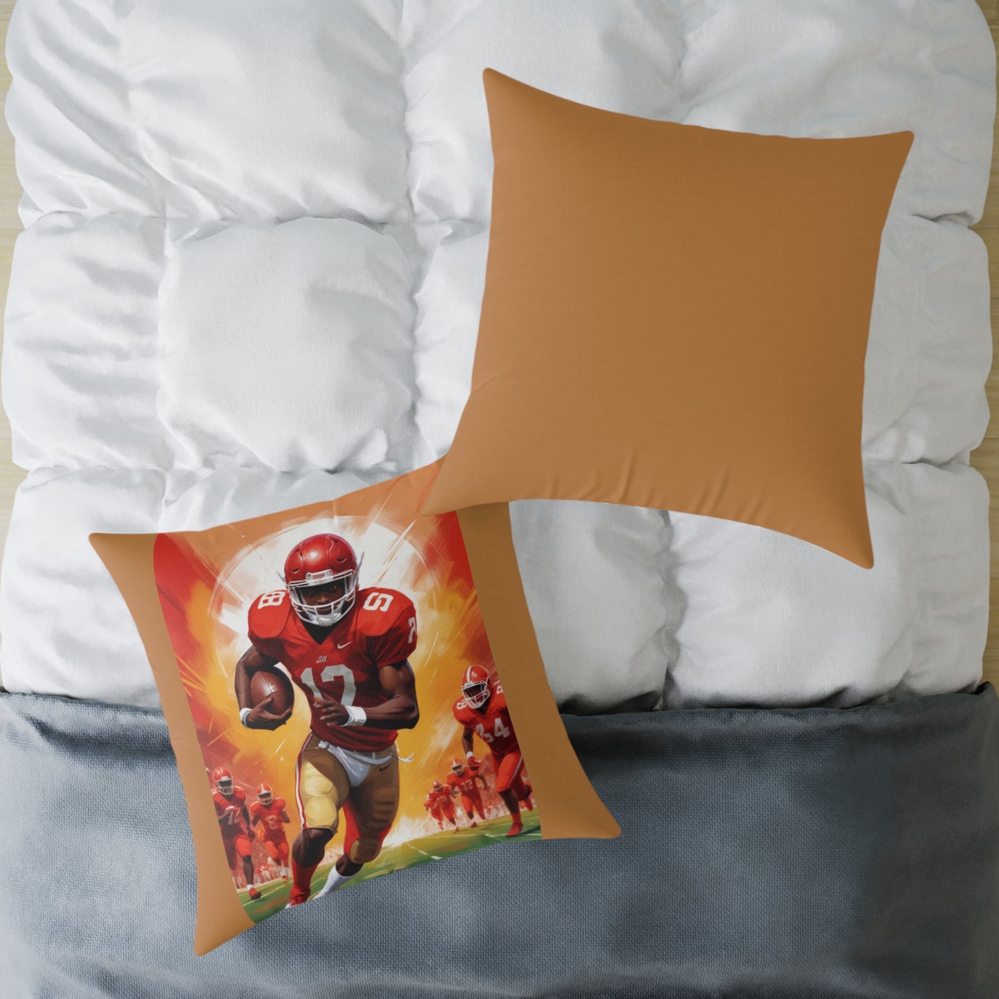 American Football Square Poly Canvas Pillow