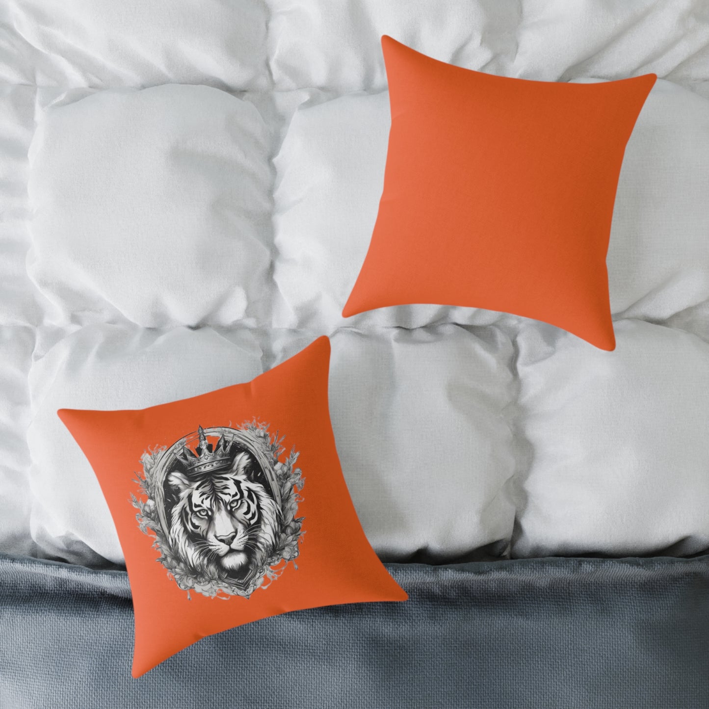 Tiger Square Poly Canvas Pillow