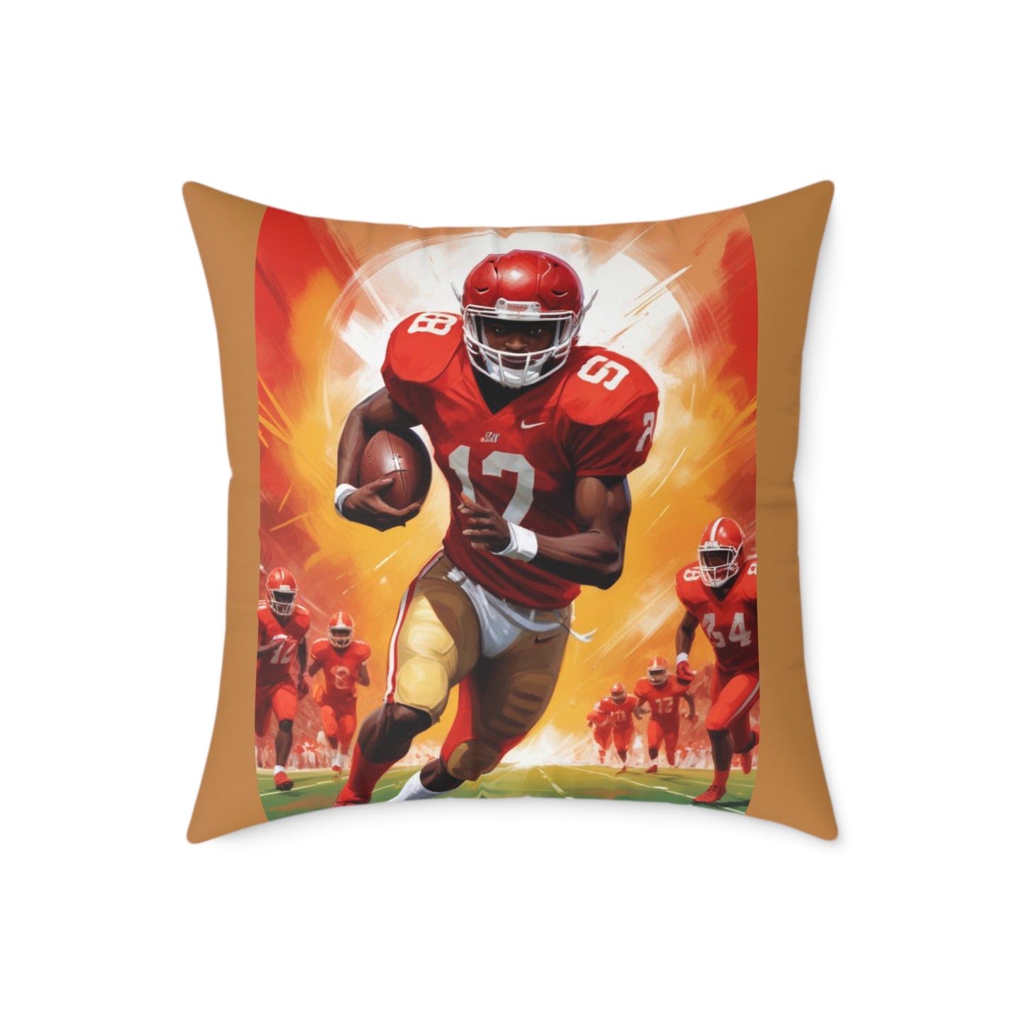 American Football Square Poly Canvas Pillow