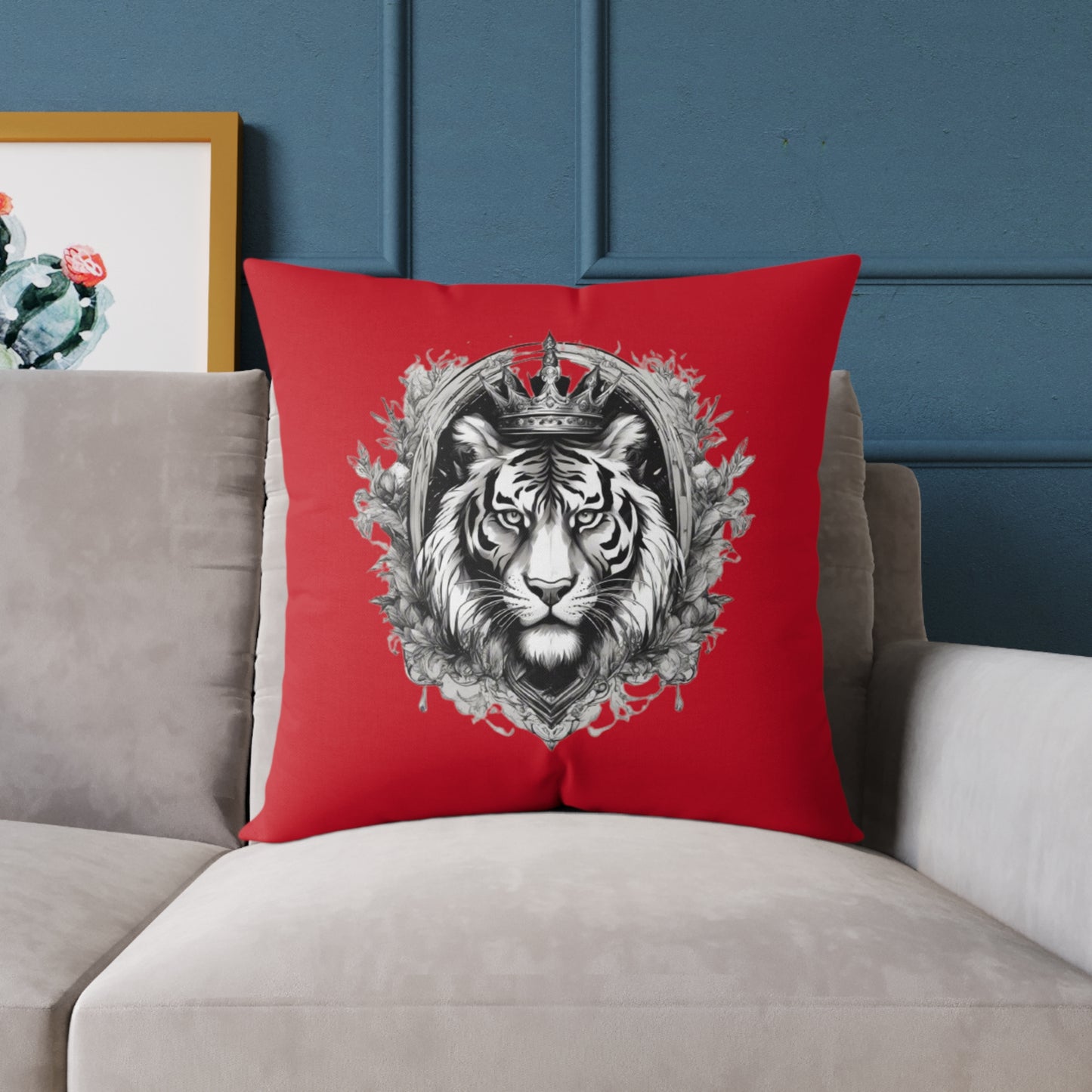 Tiger Square Poly Canvas Pillow