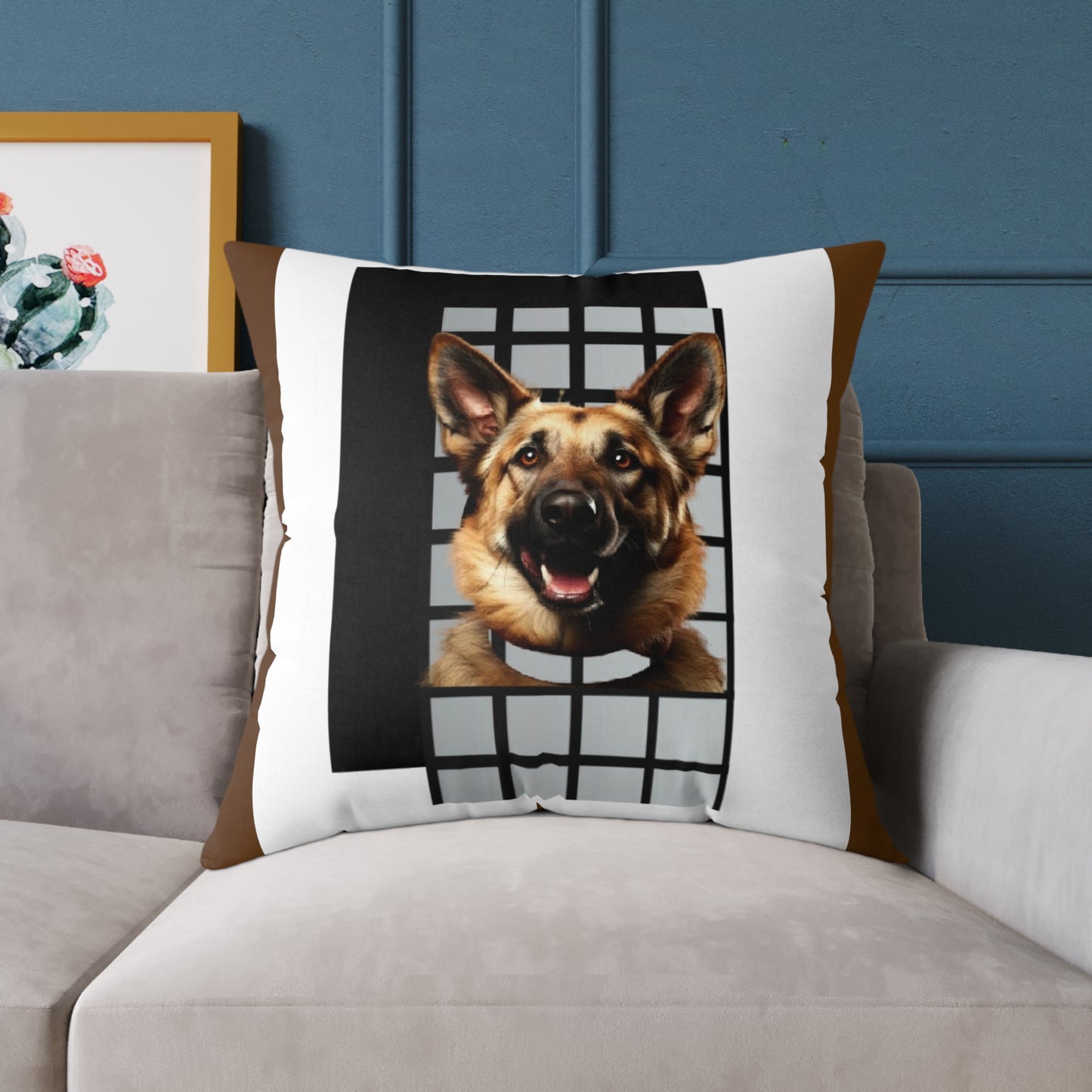 Alsation German Shephard Square Poly Canvas Pillow