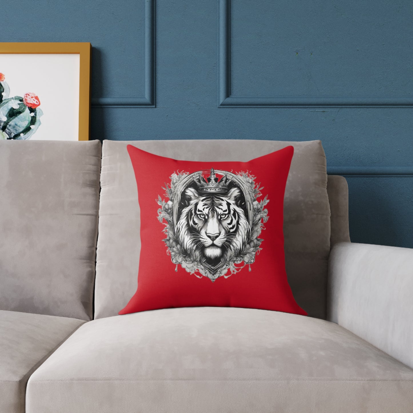 Tiger Square Poly Canvas Pillow