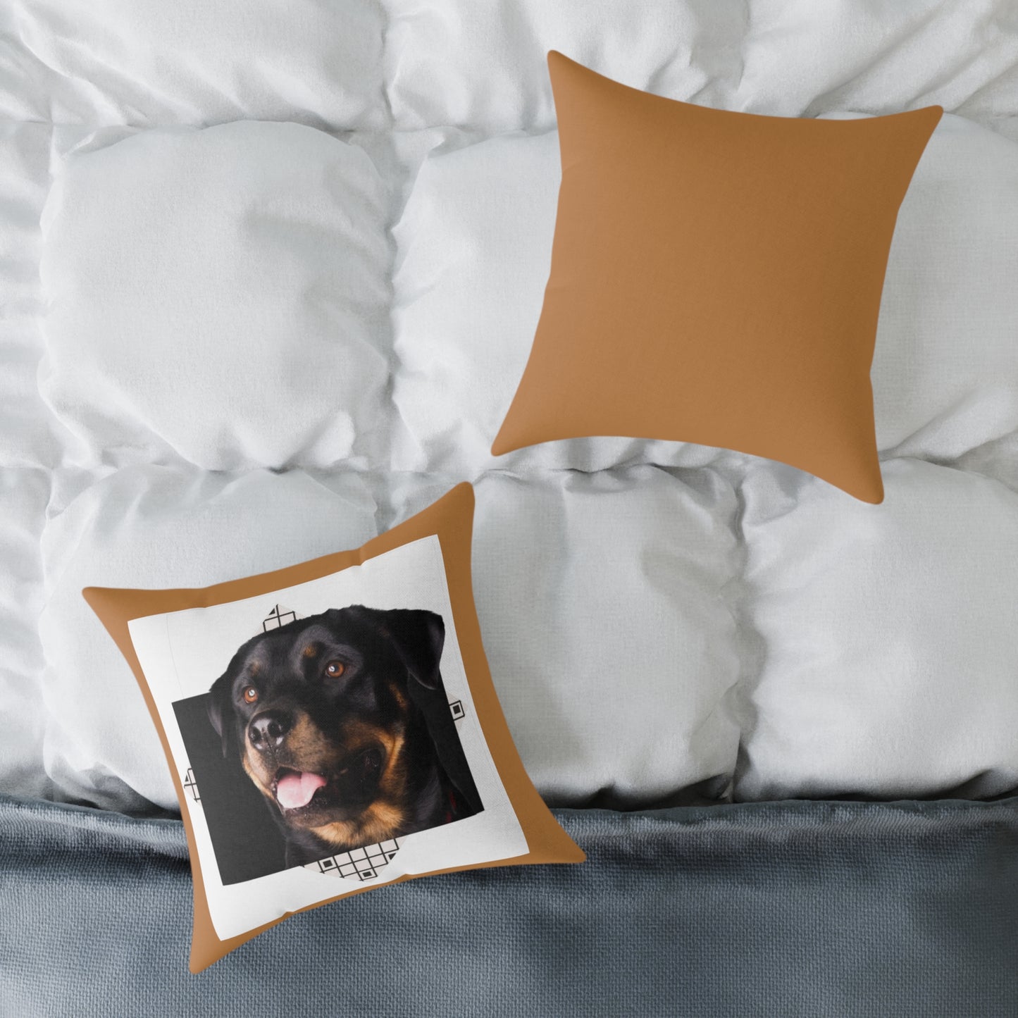 Rottweiller Square Poly Canvas Pillow