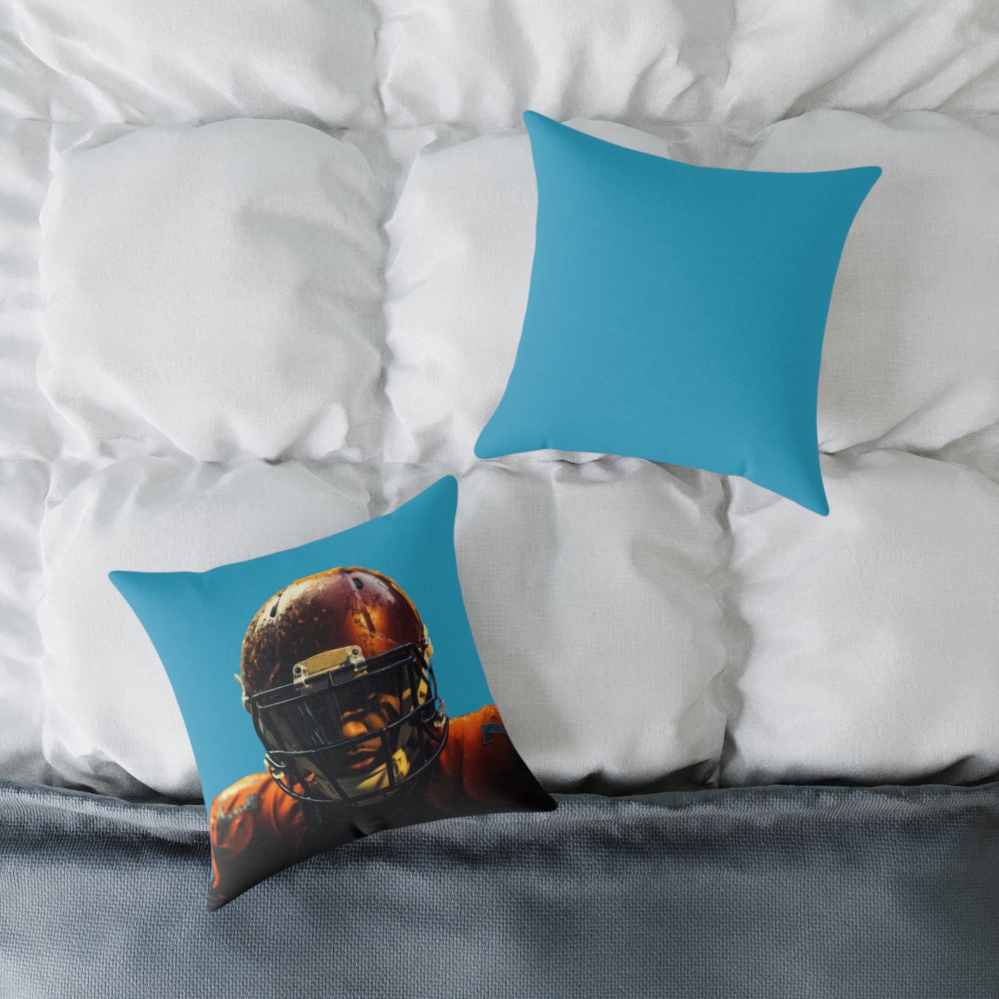 American Football Square Poly Canvas Pillow