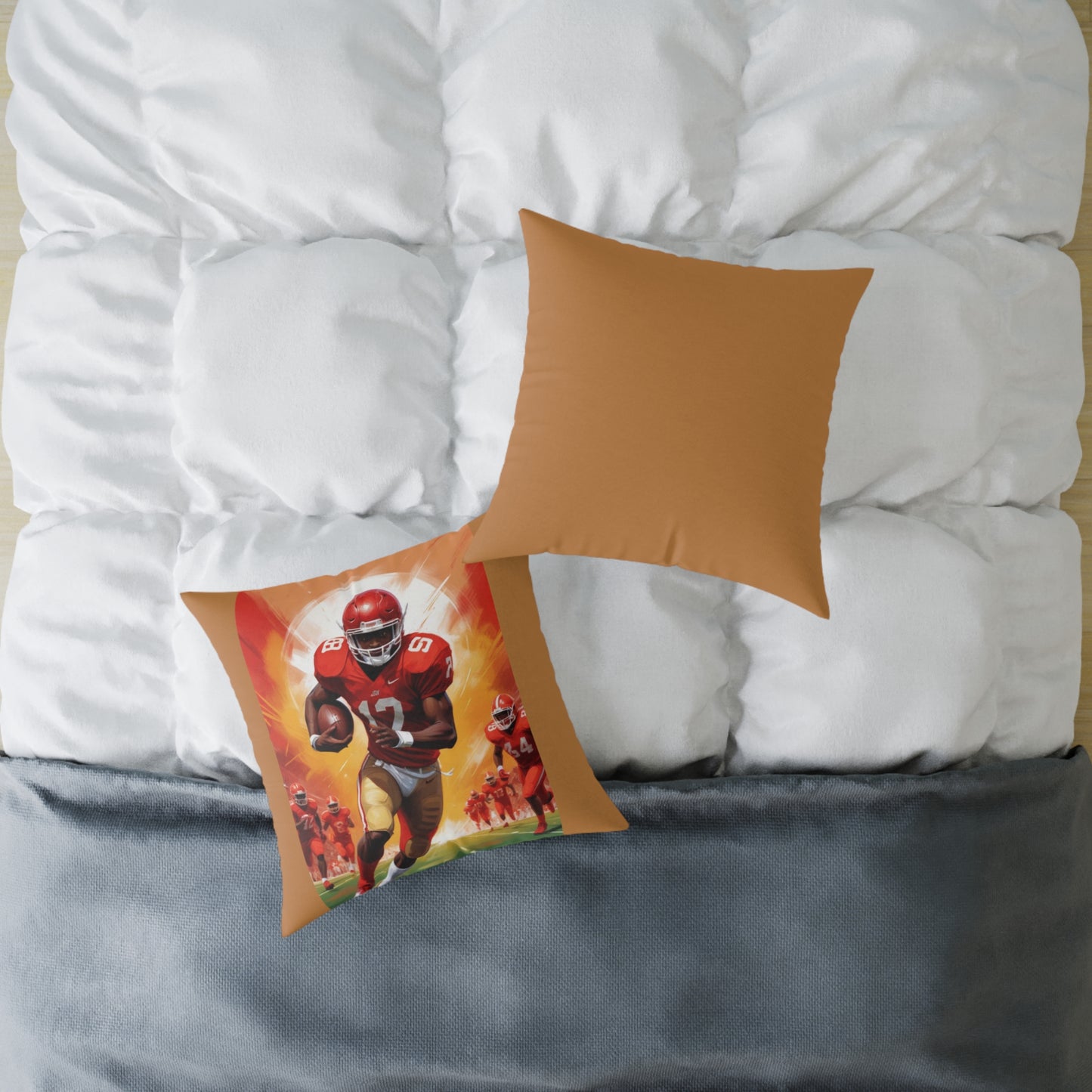 American Football Square Poly Canvas Pillow