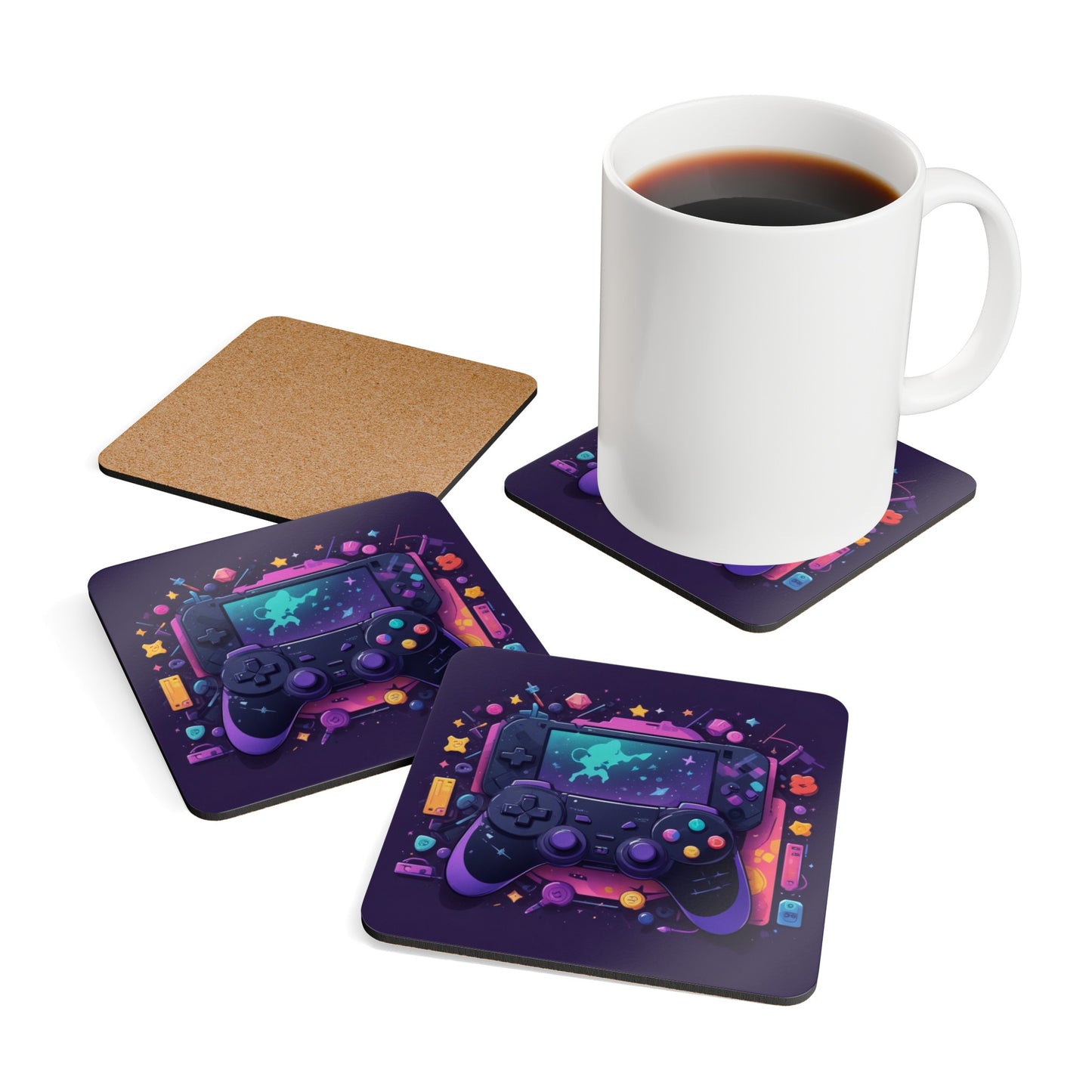 Gaming Corkwood Coaster Set