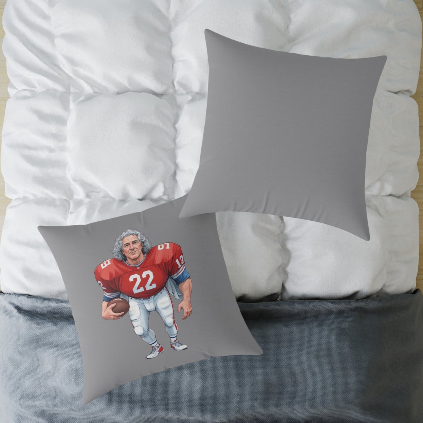 American Football Square Poly Canvas Pillow