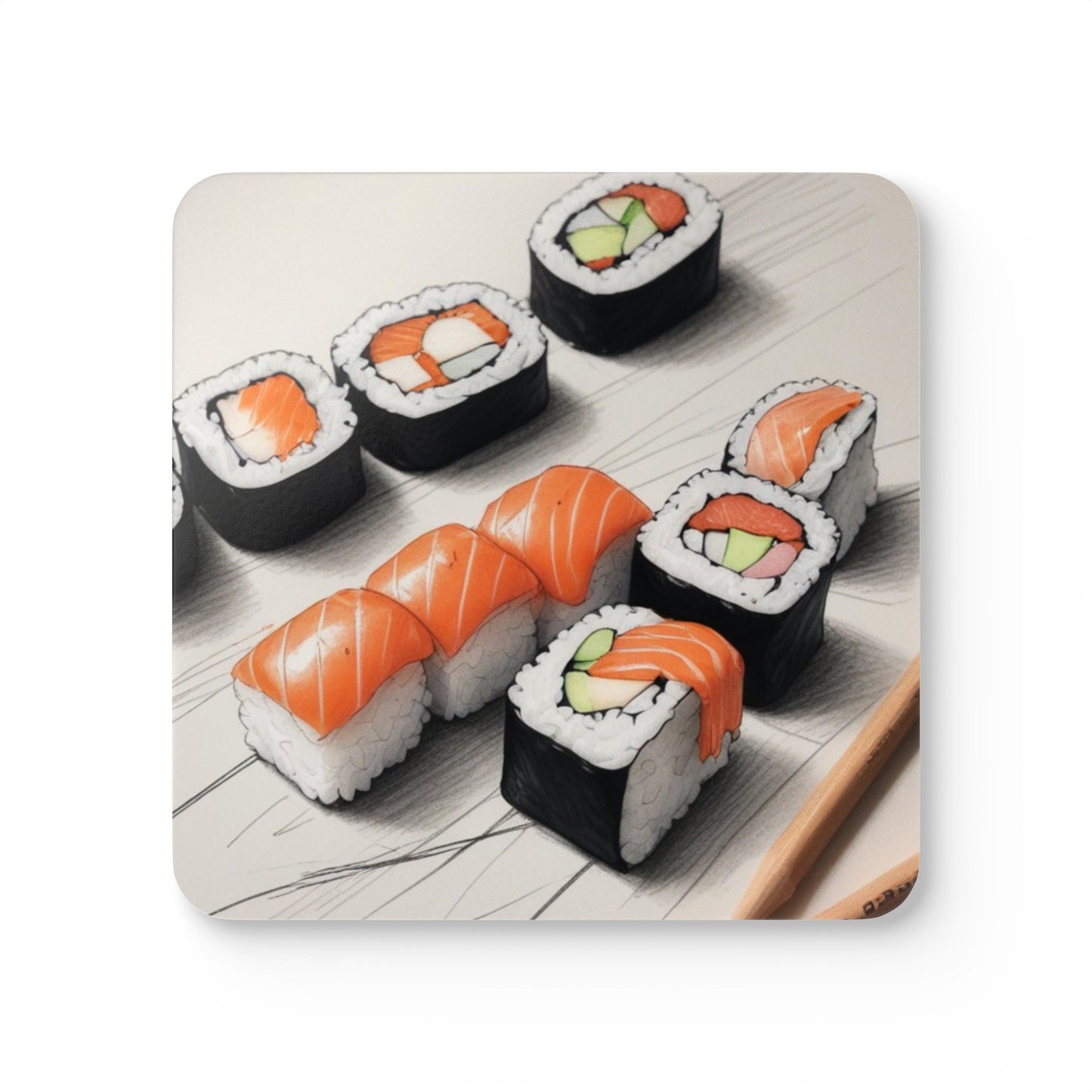 Sushi Corkwood Coaster Set