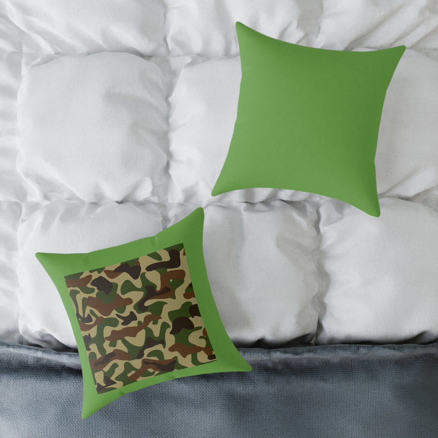 Army Square Poly Canvas Pillow