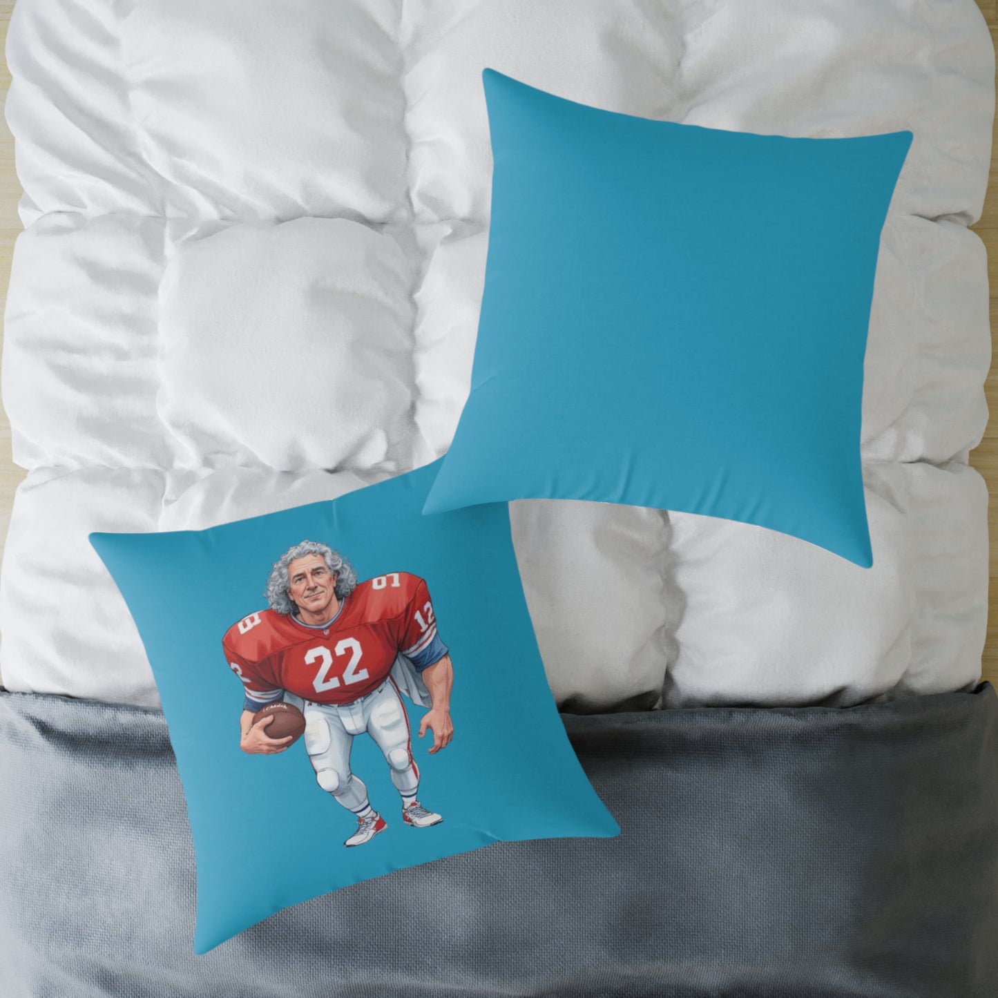 American Football Square Poly Canvas Pillow