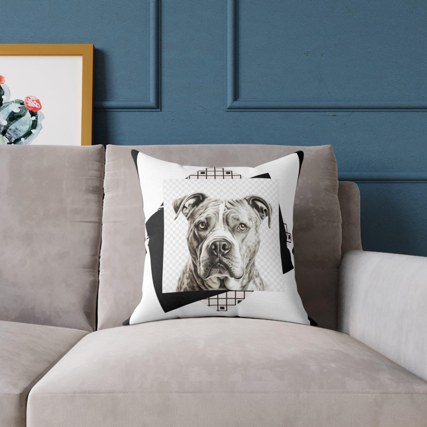 American Pitbull Square Poly Canvas Pillow