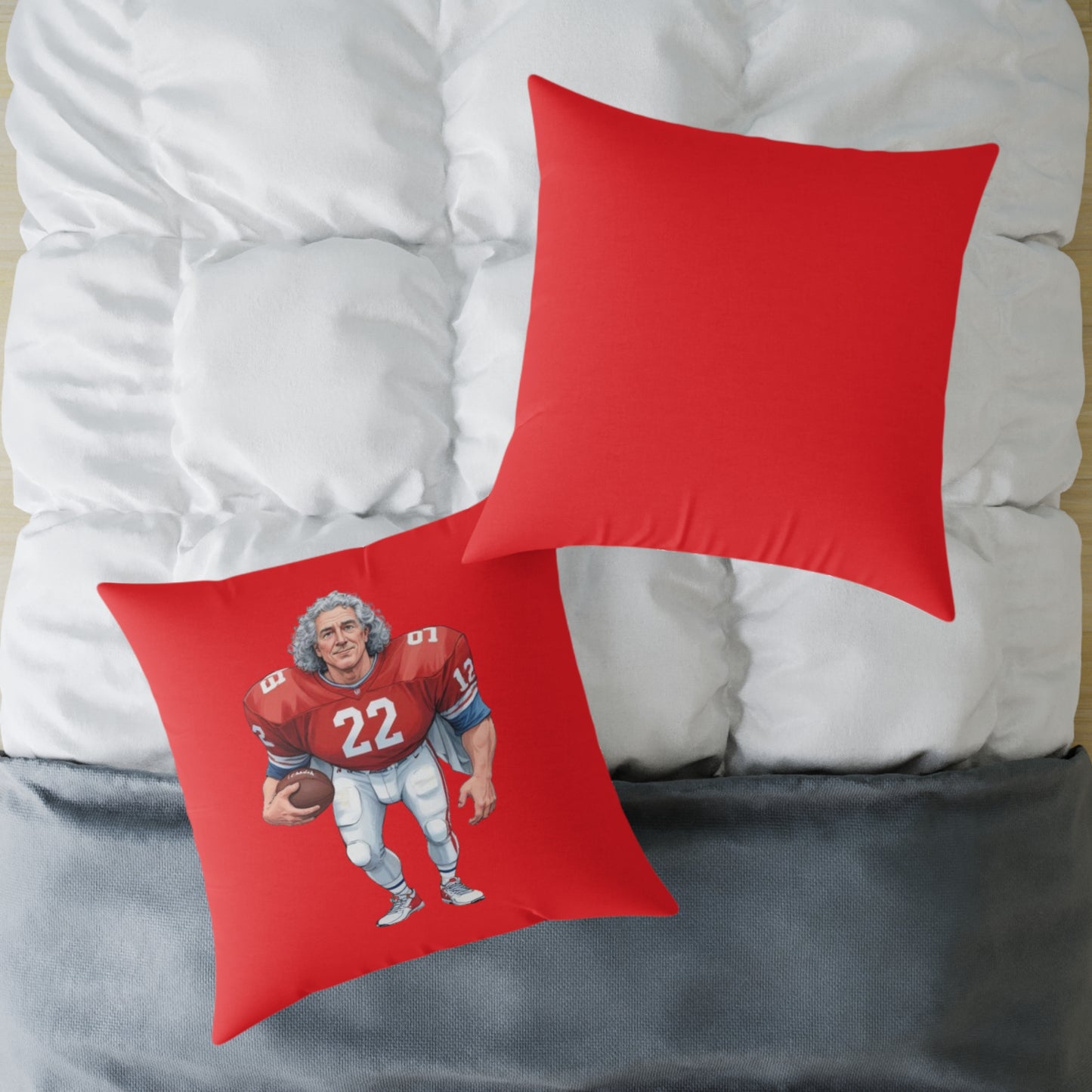 American Football Square Poly Canvas Pillow