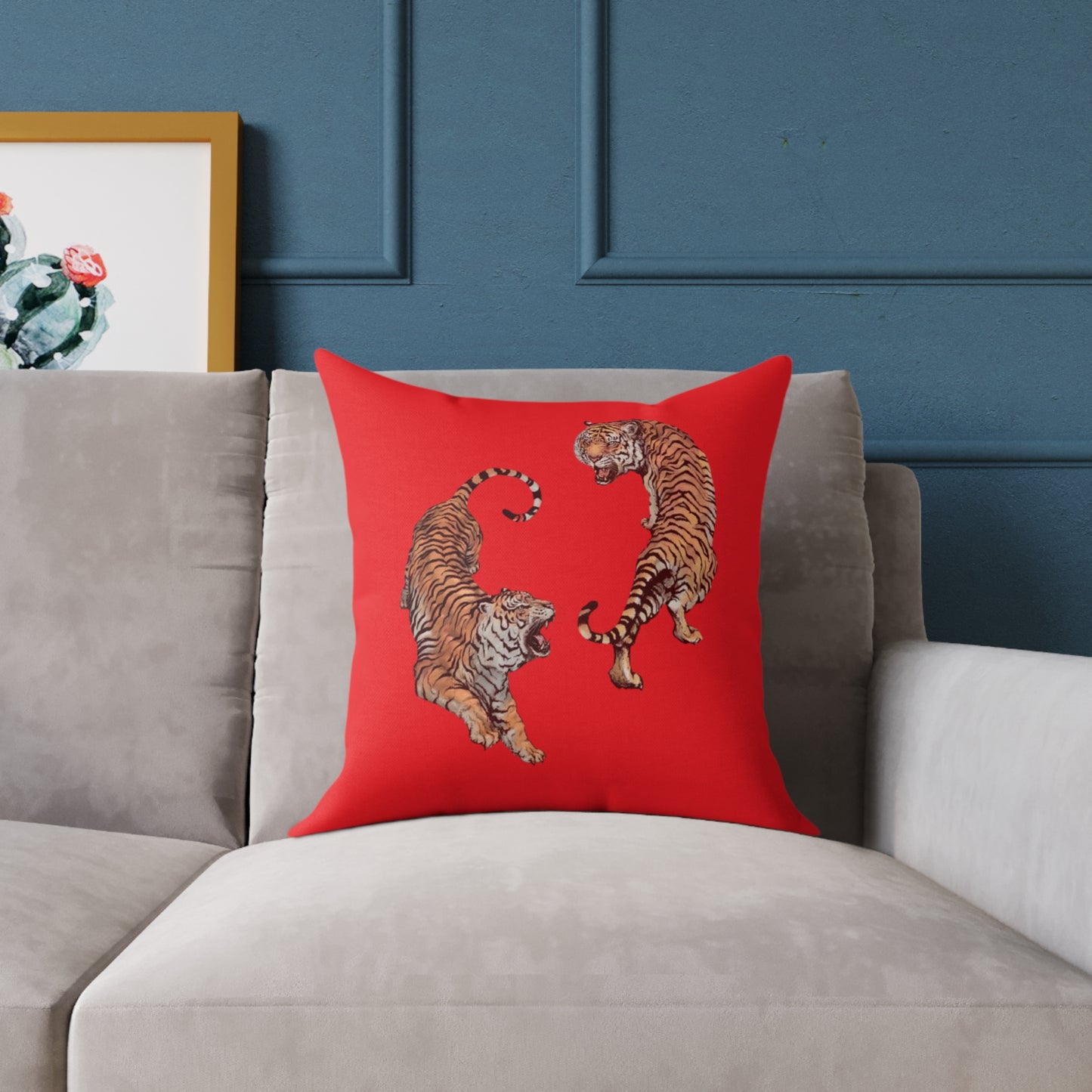Tiger Poly Canvas Pillow